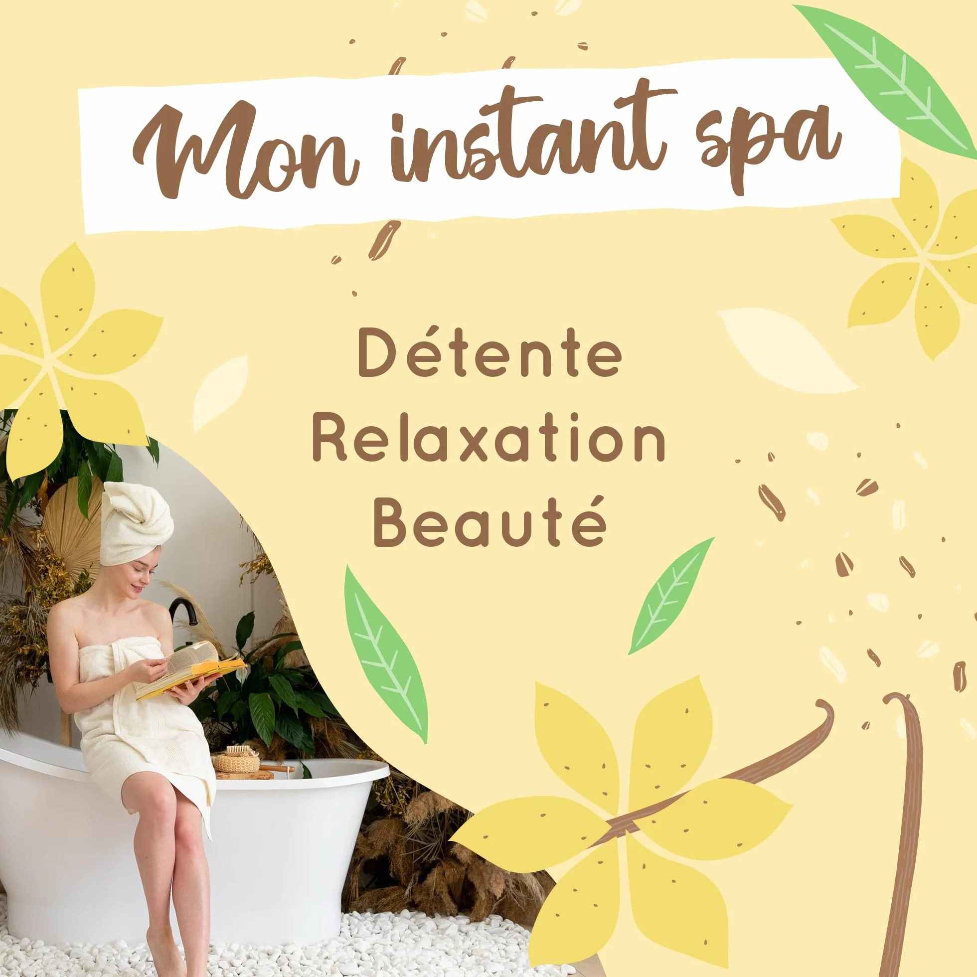 Sels de Bain Vanille Relaxation Détente Spa à la Maison Soin Corps 450g