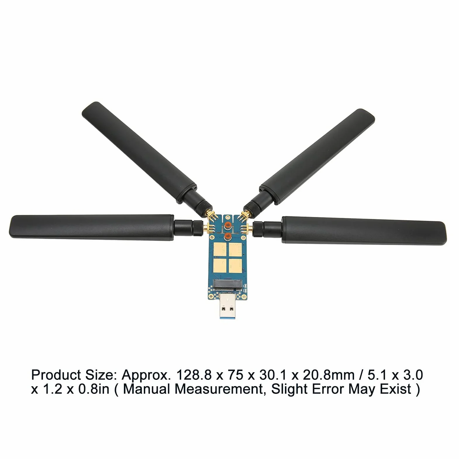 Carte WiFi DONGLE 5G USB3.1 à M.2 clé B Alliage d'aluminium 4 Antennes Extension DONGLE 5G pour Internet