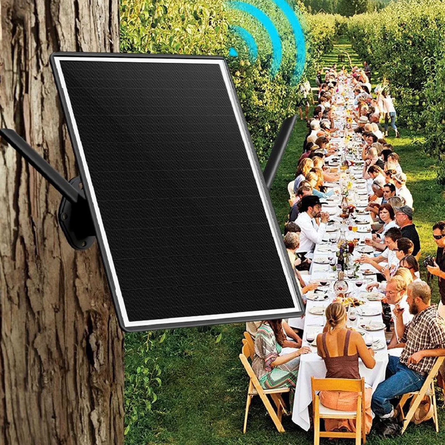 Garsent Routeur Solaire 4G LTE, 300 Mbps en Extérieur (Norme UE) | Panneau solaire 15 W, batterie 20 000 mAh, étanche IP66, WiFi 6, double antennes à gain élevé, emplacement SIM, sauvegarde