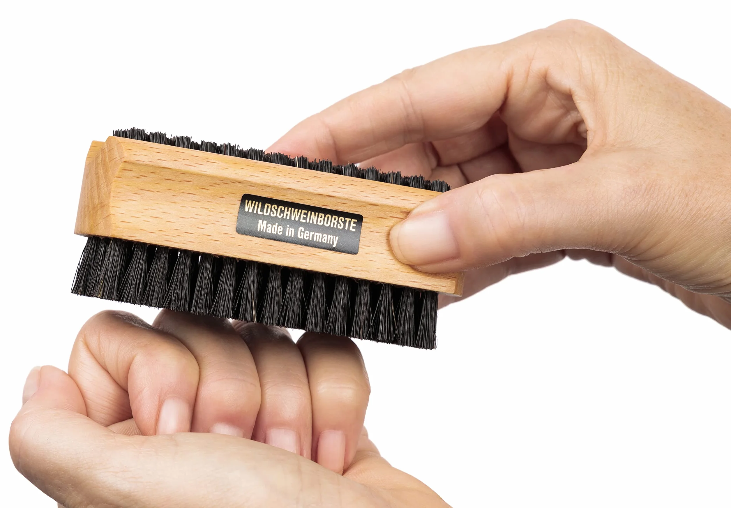 REMOS Brosse à main et ongles poils sanglier bois hêtre deux côtés
