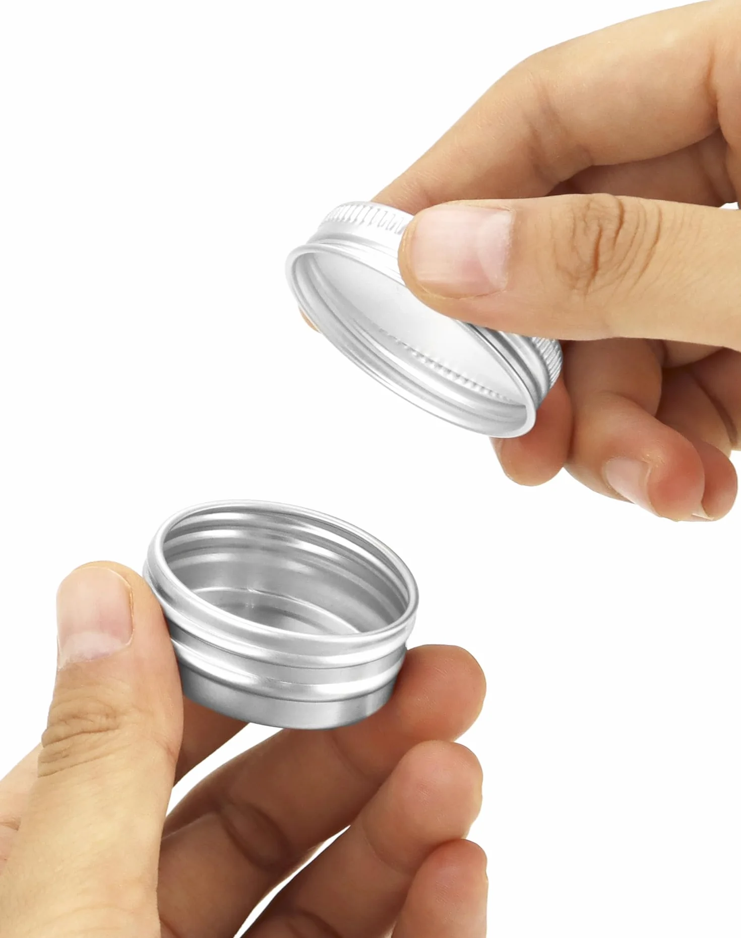 QWORK 30 Pièces Pots Rond en Aluminium avec Couvercle 15ml pour Maquillage Crème Baume à Lèvres