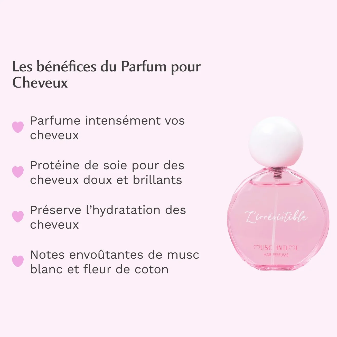 MUSC INTIME Parfum Cheveux Musc Blanc L'Irrésistible 50ml