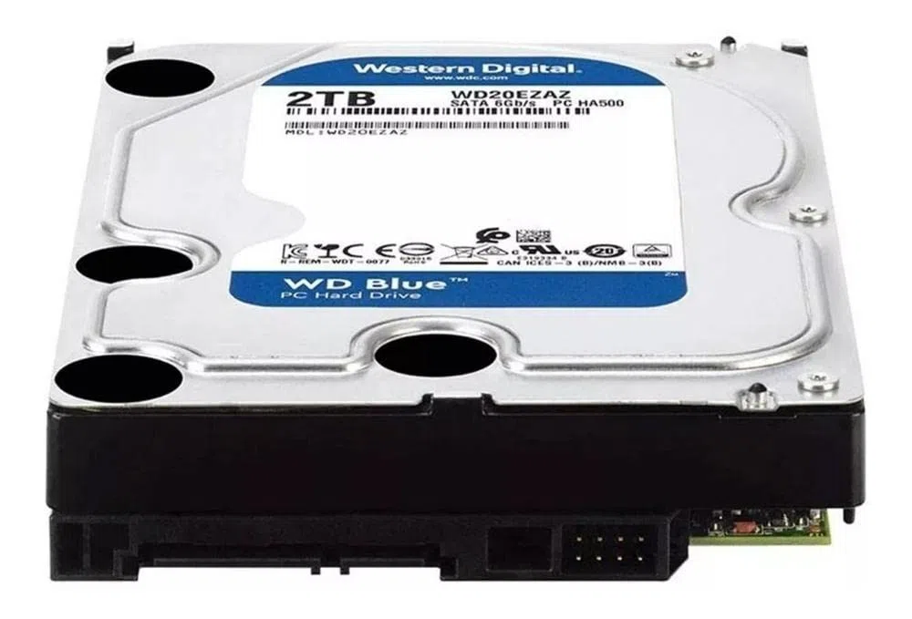 WESTERN DIGITAL Blue WD20EZAZ - Disque dur - 2 To - interne - 3.5" - SATA 6Gb/s - 5400 tours/min - mémoire tampon : 256 Mo