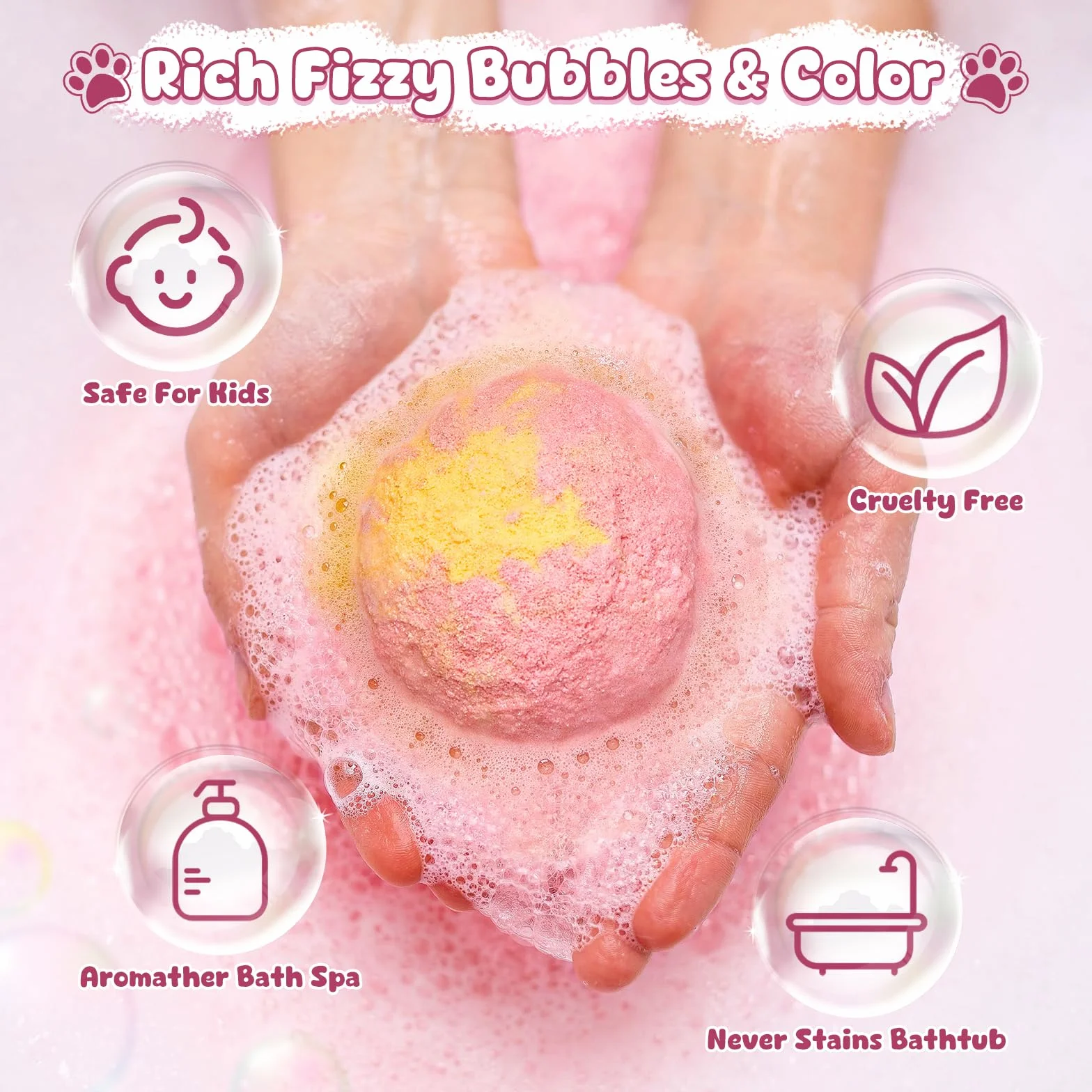 Bombe de Bain Enfant Surprise 12pcs Boule de Bain avec Jouets Chiens Chats Aromatherapie Cadeau Anniversaire Garçons Filles