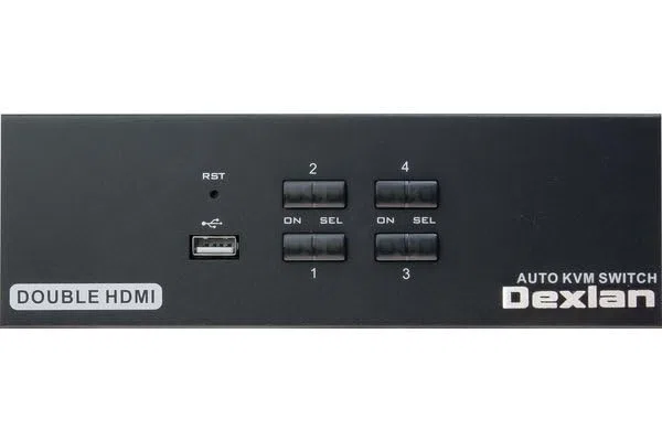 DEXLAN KVM 4 ports double ecran HDMI 4K USB 2 0 cables