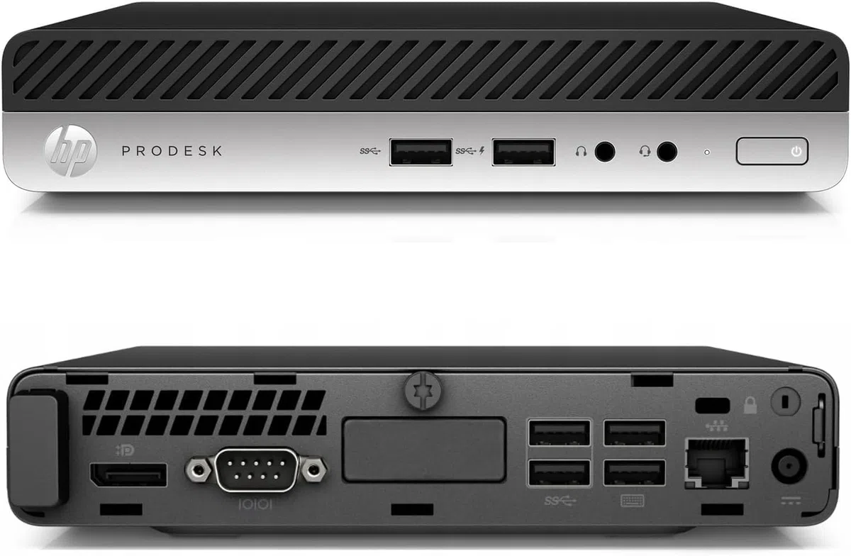 HP ProDesk 400 G3 Mini Ordinateur de Bureau, Intel Core i5-7500T, 8 Go de RAM, 256 Go de SSD, WiFi, Bluetooth, Clavier américain (QWERTY), Windows 11 Pro (reconditionné)