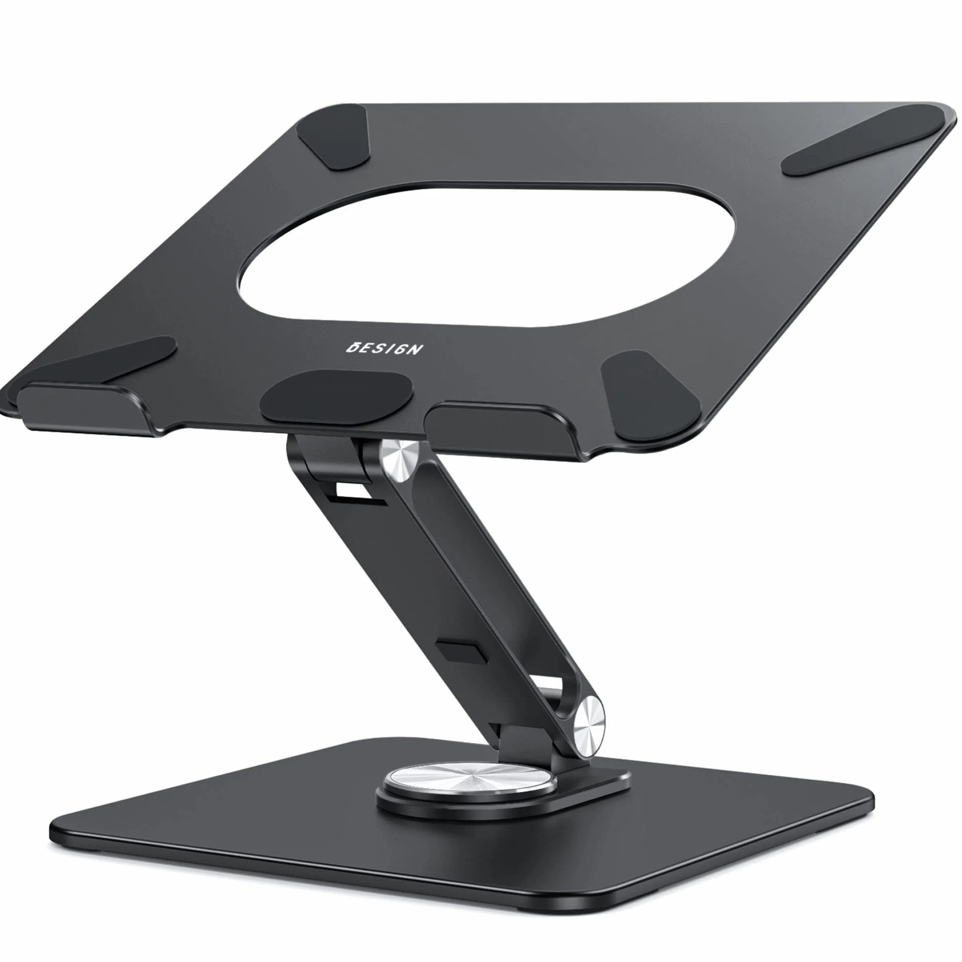 BESIGN LSX7 Support Ordinateur Portable Base Rotative 360° Ergonomique Compatible 10-15.6 Pouces Noir