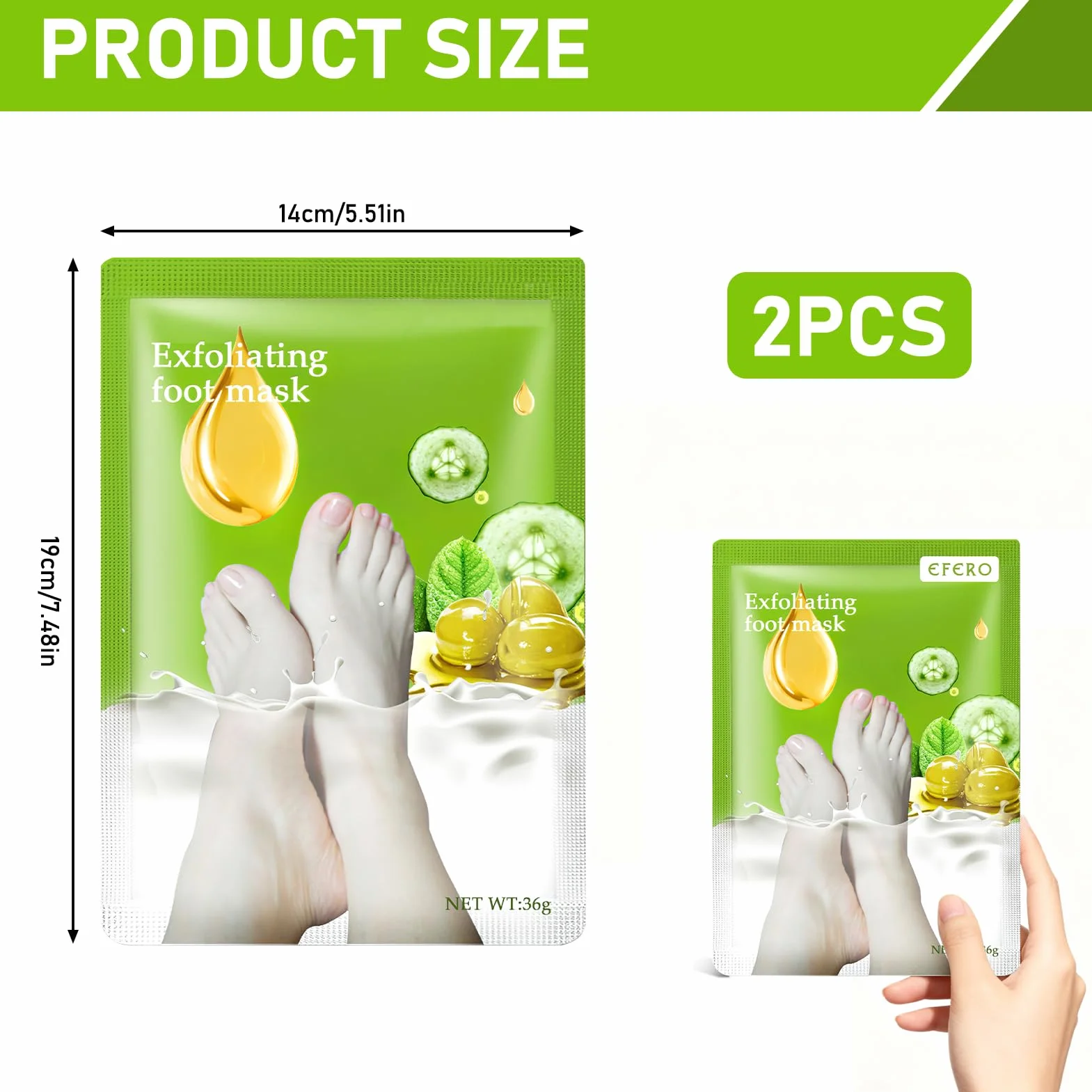 Masque Pied Exfoliant Peeling avec Acide Lactique, Olive et Glycérine pour Pieds Très Secs et Abîmés
