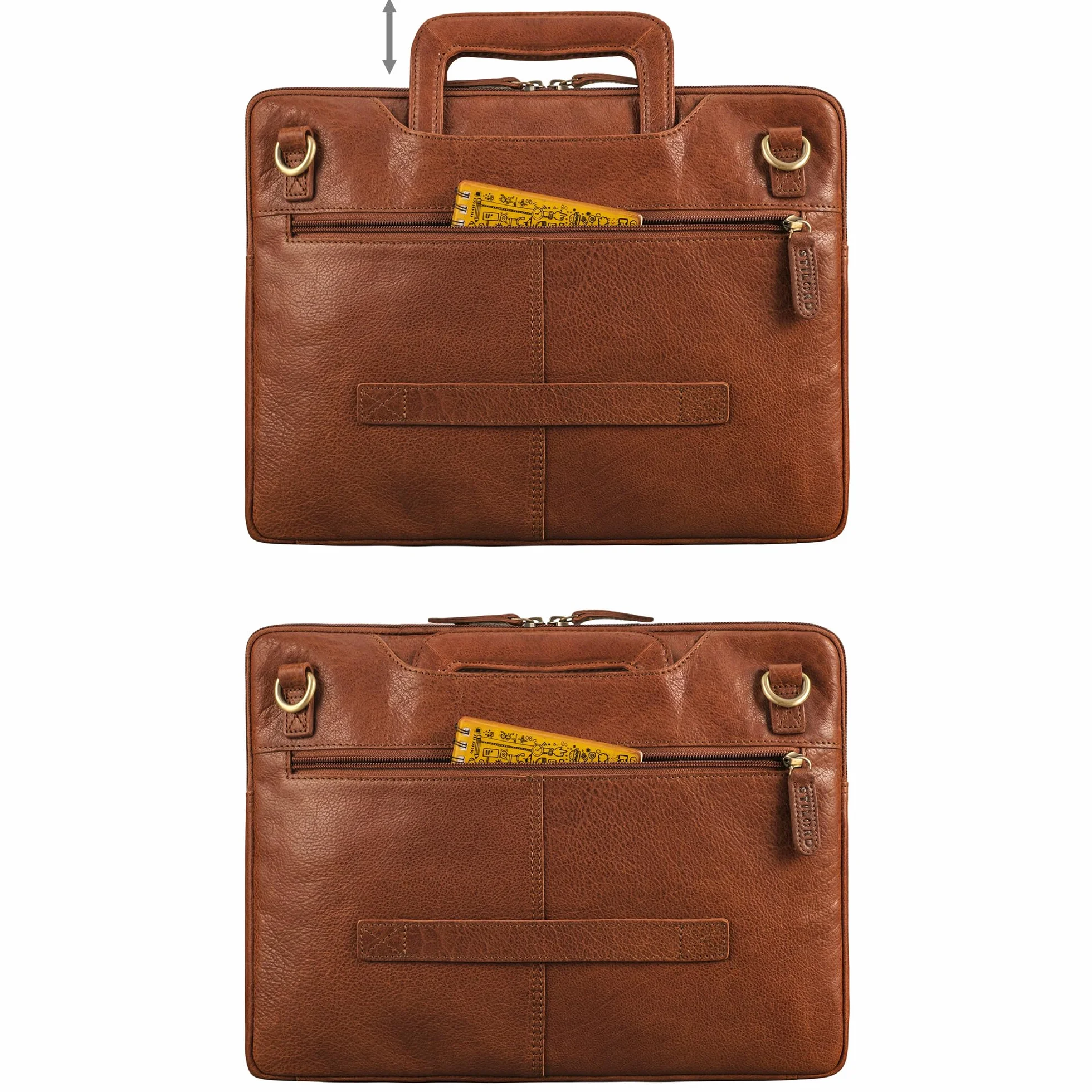 STILORD "Cole Vintage Sacoche Ordinateur 14 pouces Homme Cuir Étroit Housse Ordinateur Cuir Véritable Serviette pour Travail Business Voyage Couleur:maraska - marron