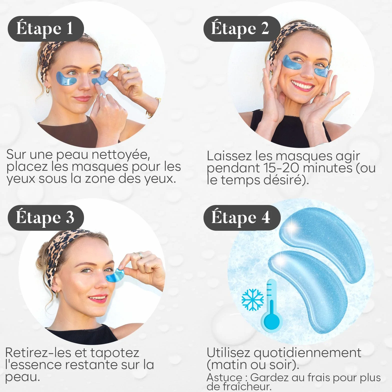 BLOOMORA Patch Yeux Anti Cernes Niacinamide Acide Hyaluronique 30 paires