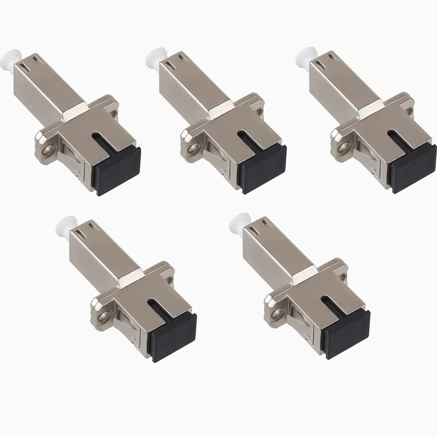 Lot de 5 adaptateurs à fibre optique - LC femelle vers SC femelle Simplex Multimode/monomode hybride, coupleur/bride