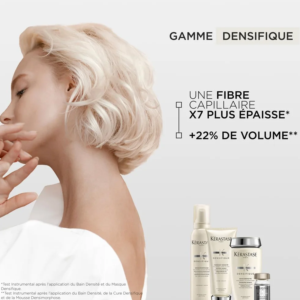 KÉRASTASE Densifique Bain Densité Shampoing Repulpant Effet Volume Densifiant Longue Durée Acide Hyaluronique Gluco-Peptides Cheveux Affinés Perte Densité