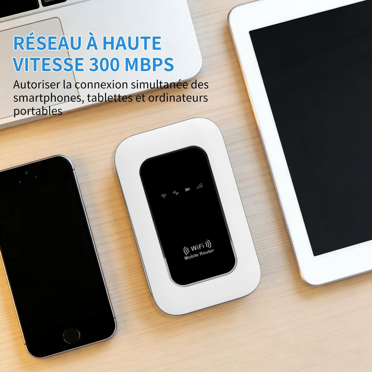 Routeur 5G Portable,WiFi 6 avec Slot SIM Déverrouillé – Modem 5G Carte SIM, Internet Mobile Haut Débit 5G/4G+, Jusqu’à 22 Appareils, Idéal Voyage & Télétravail