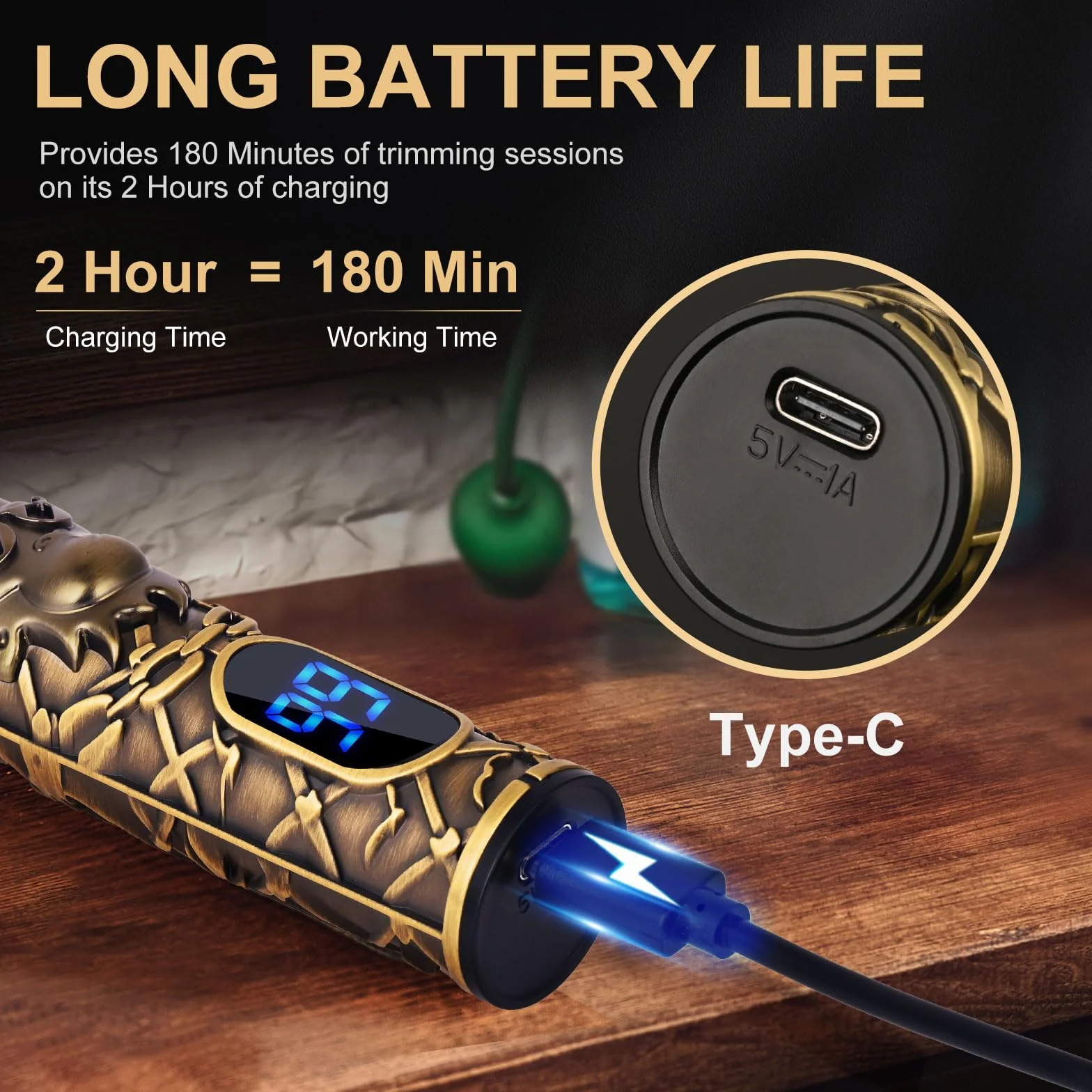 Tondeuse Barbe Homme Sans Fil Rechargeable Lame en T Rasoir Electrique Kit Multi-Usage Tailler Contour Nez Corps