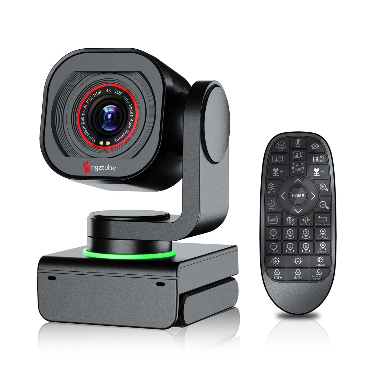 Angetube Webcam 4K avec contrôle par Geste et Suivi AI – caméra Streaming USB 3.0 avec Double Microphones et réduction du Bruit, autofocus TOF, 1080P 60FPS, HDR, pour PC, Ordinateur Portable et Mac