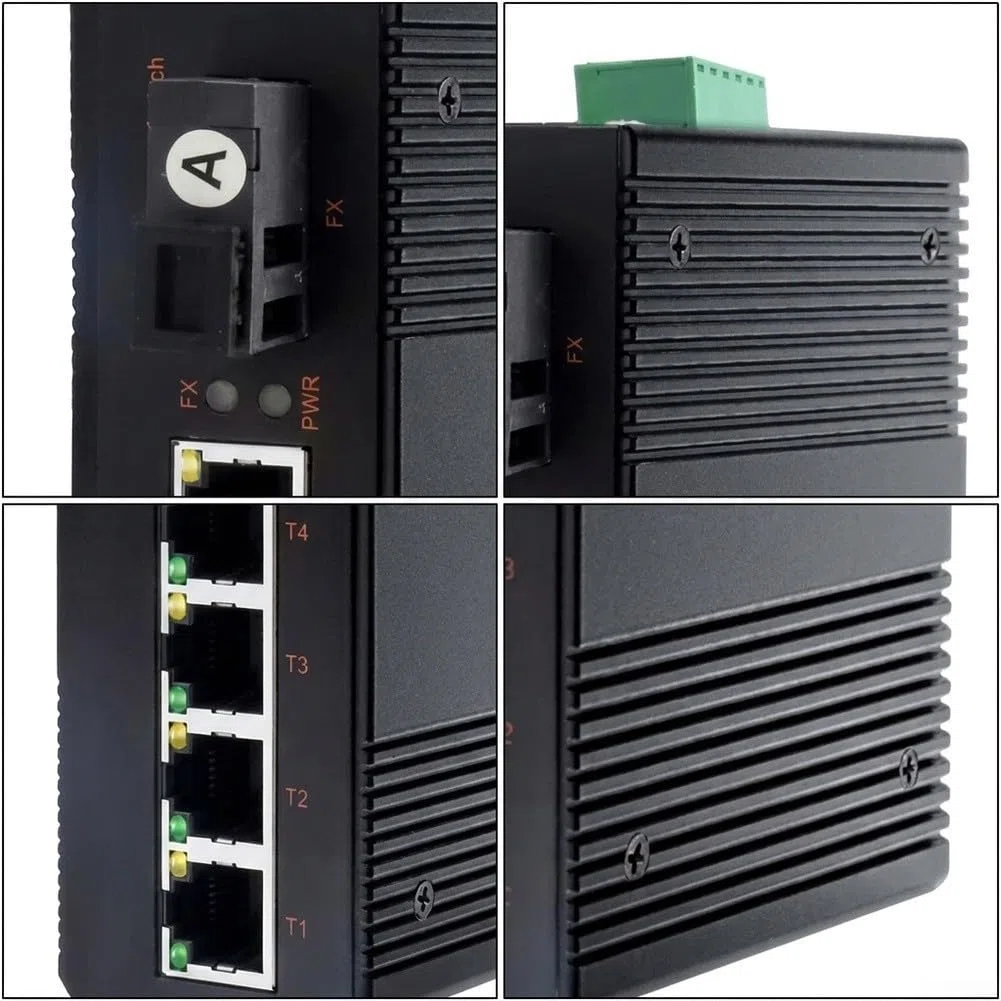 Convertisseur multimédia Gigabit DIN Rail en aluminium Protection IP40