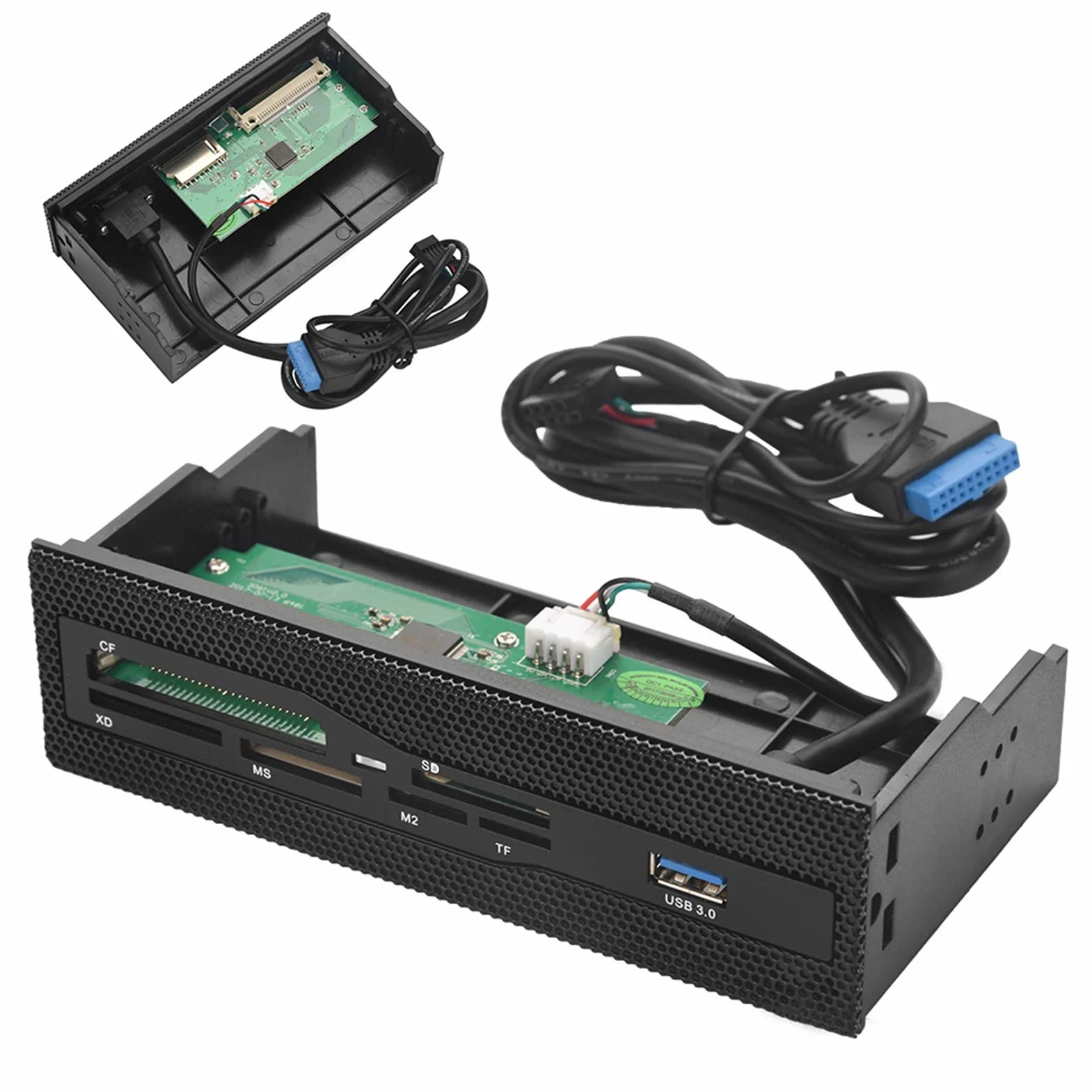 Lecteur Carte USB 3.0 Interne Panneau Avant Transfert Données Rapide Multiformat pour PC