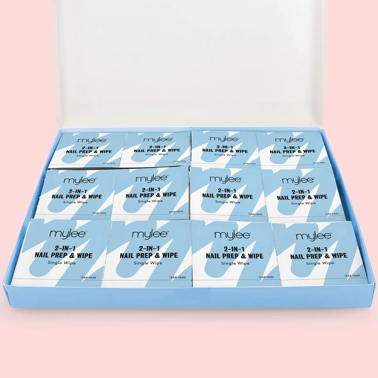 Mylee 200 Lingettes Prep & Wipe Pré-Imprégnées pour Vernis Semi-Permanent UV/LED, Nettoyage Plaque Ongulaire