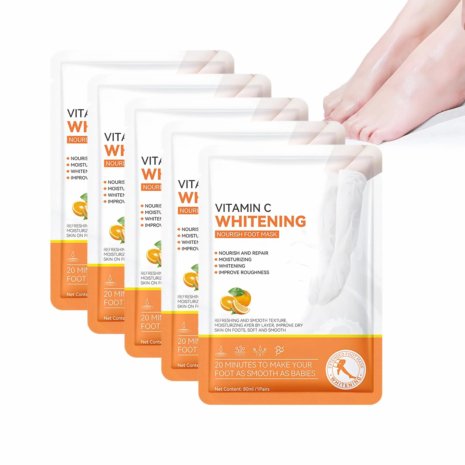 Masque Pour Les Pieds Vic 5 Paires, Chaussettes Hydratantes Non Grasses, Hydratant Peaux Très Sèches