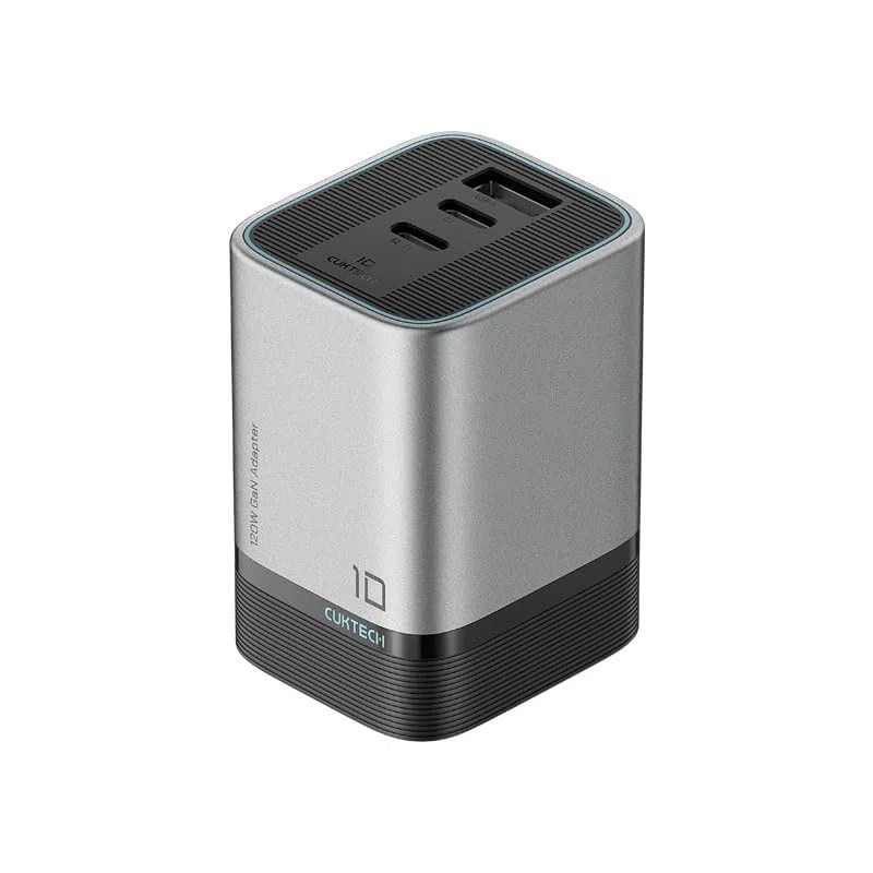CUKTECH 120W Chargeur USB C GaN à 3 Port, Broches Pliables, Câble 240W 1,5m