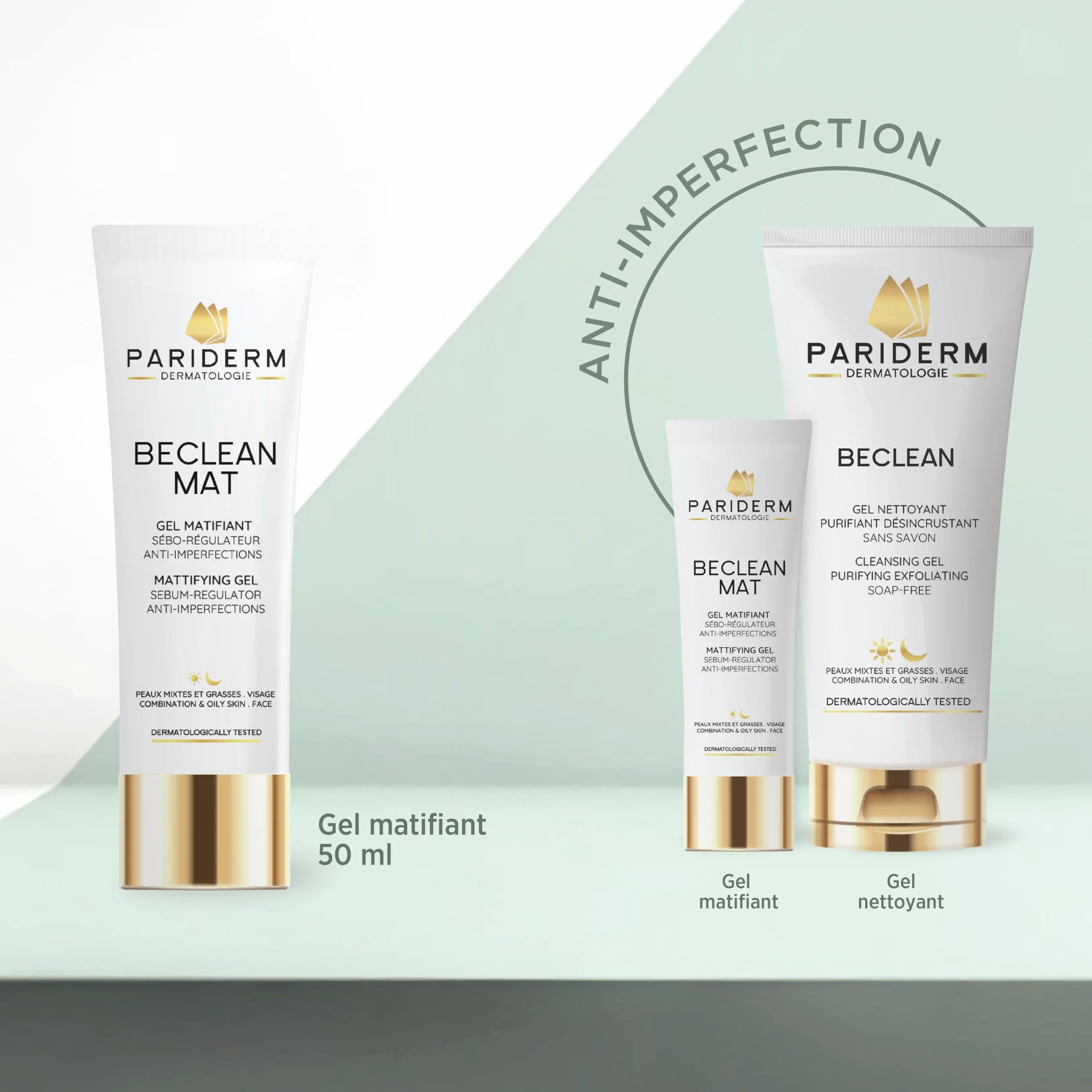 BECLEAN MAT Gel Matifiant Séborégulateur Anti-Imperfection 50 ml