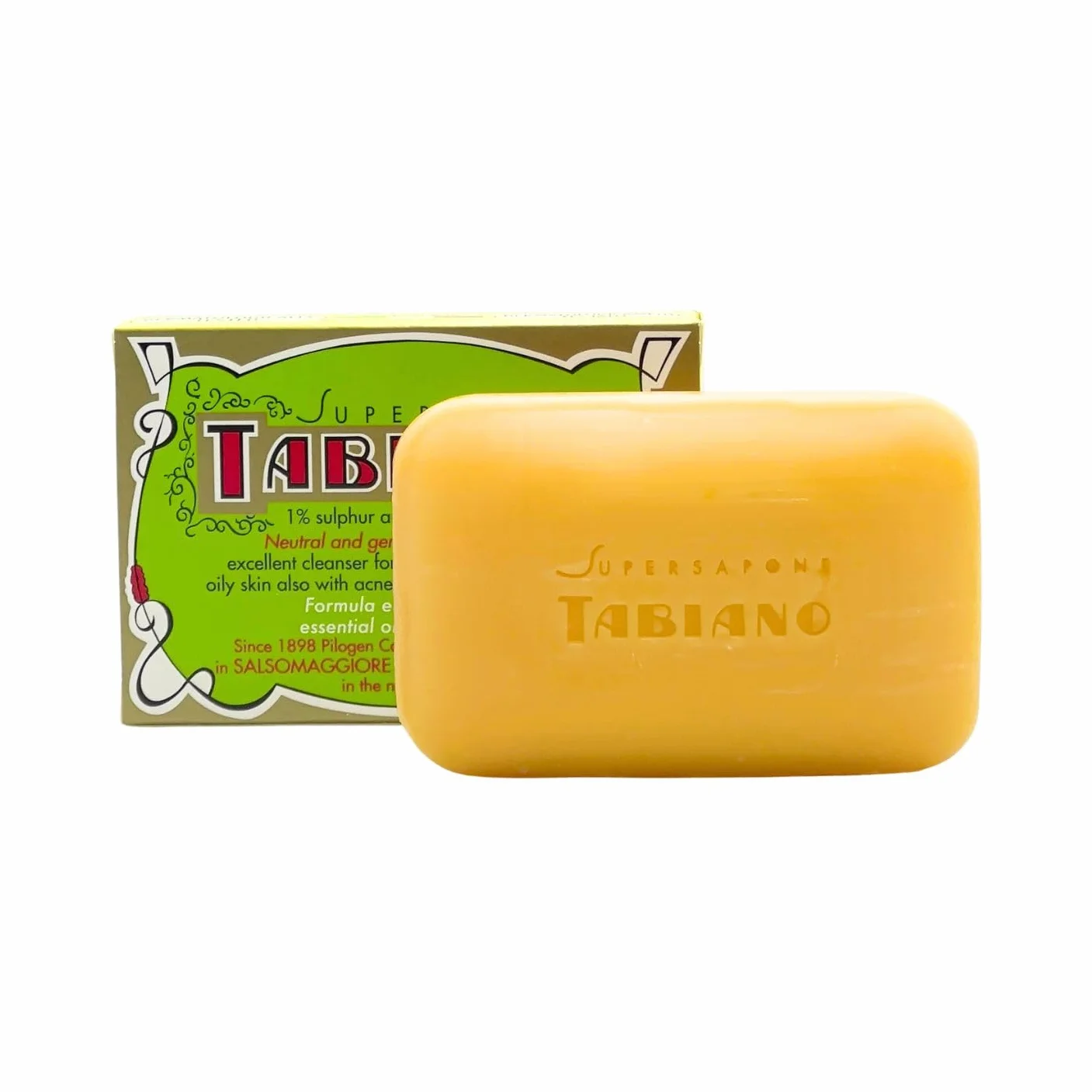 Savon au Soufre et Glycérine Superpack 5 Savons Supersapone Tabiano Anti-Acné Psoriasis Eczéma 125g