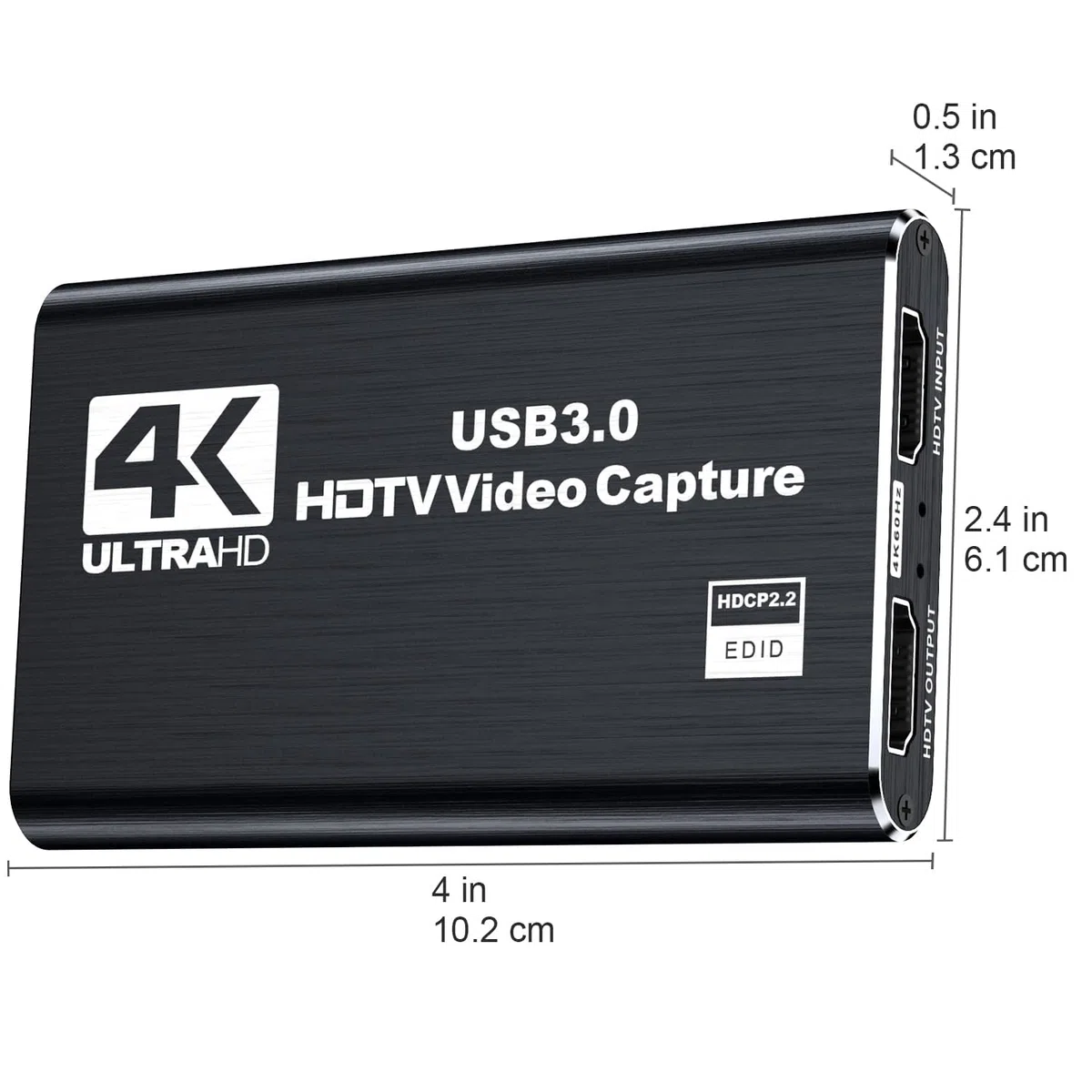 dobestyou Carte de Capture 4K pour Streaming, Enregistrement et Jeu - Appareil de Capture vidéo HDMI avec USB 3.0, 1080p 60 fps, zéro Latence pour PS5, Xbox, Switch, OBS, PC, Mac - Plug & Play, Aucun