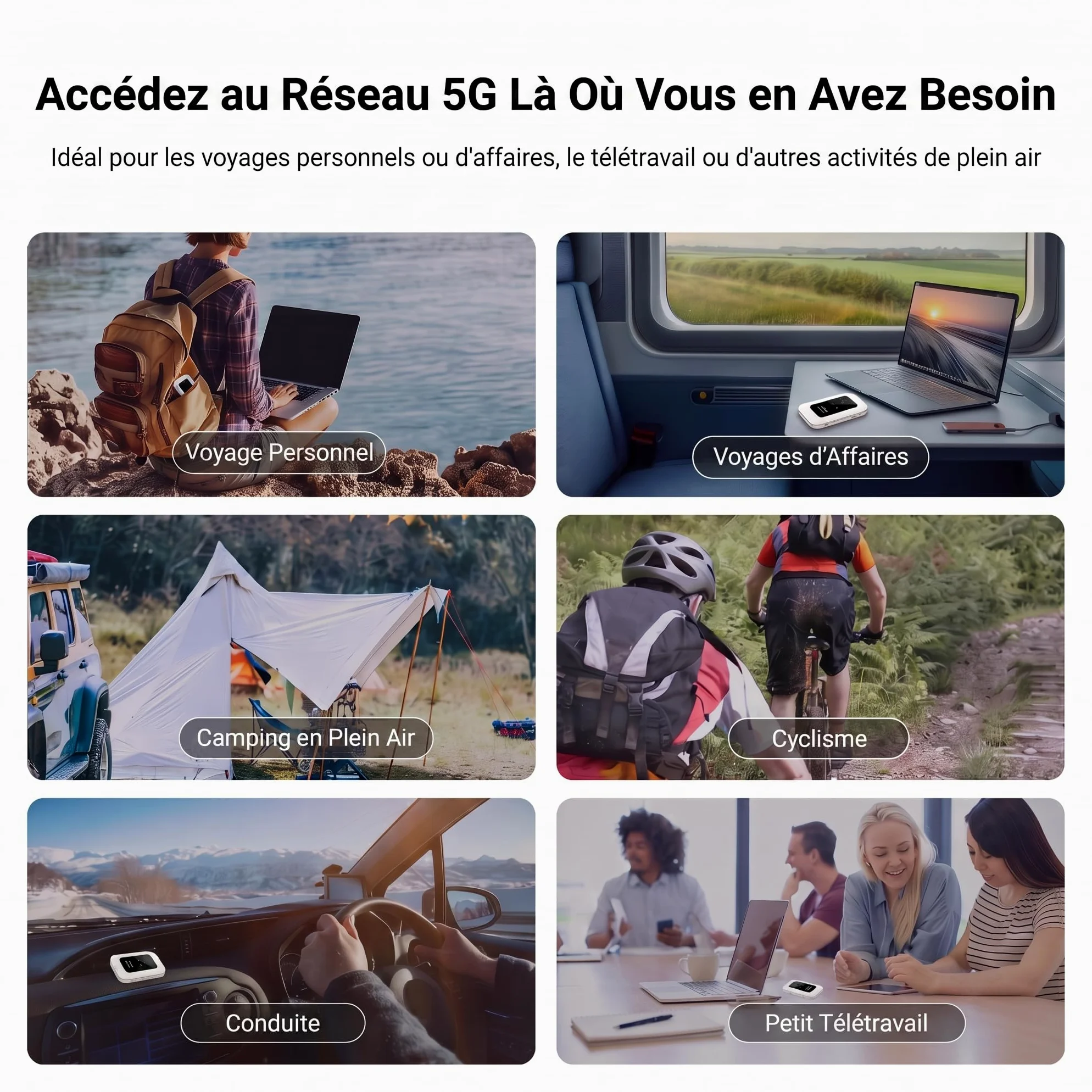 Routeur 5G Nomade WiFi 6 avec Slot SIM Déverrouillé – Modem 5G Portable Haut Débit, Connexion 5G/4G+ pour 28 Appareils, Box Internet Mobile Idéal Voyage, Télétravail, Camping-1
