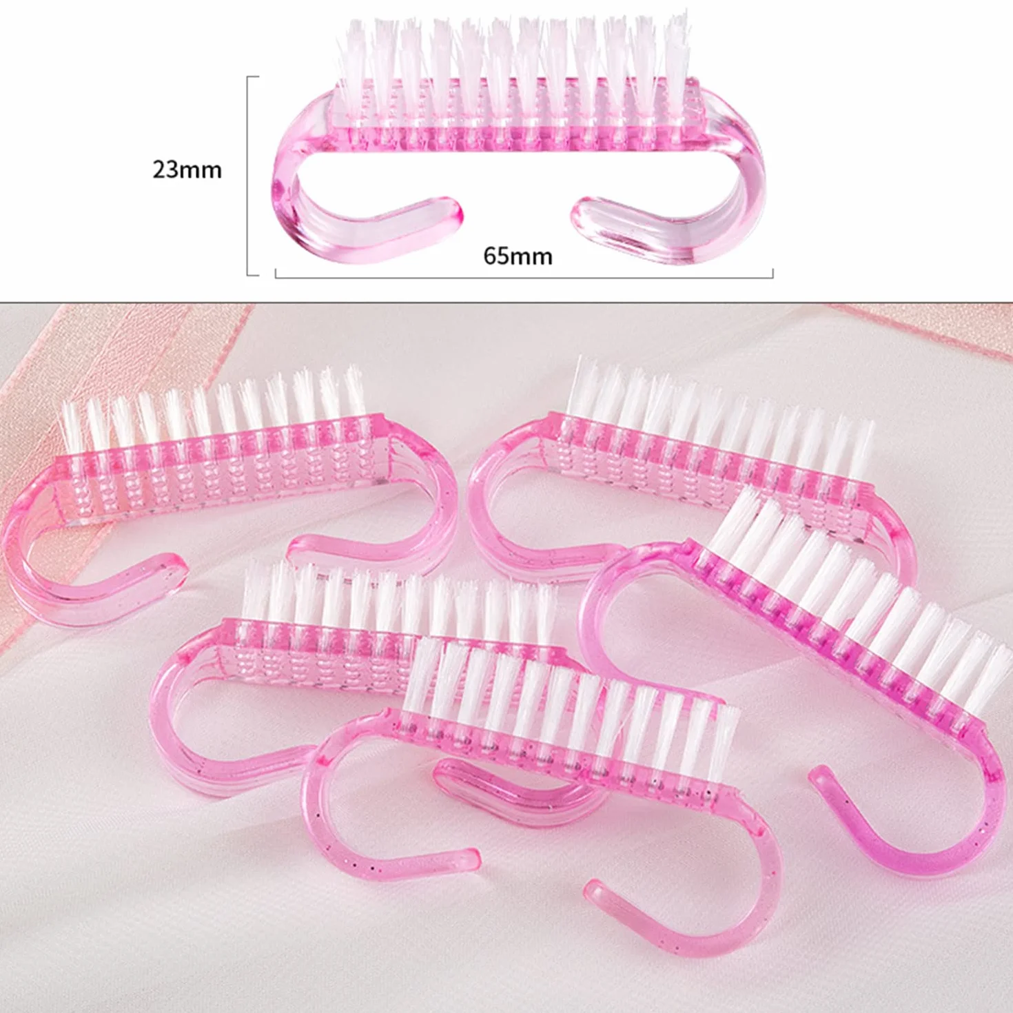 Brosse Ongles à Manche 4 Pièces Brosse de Nettoyage Plastique