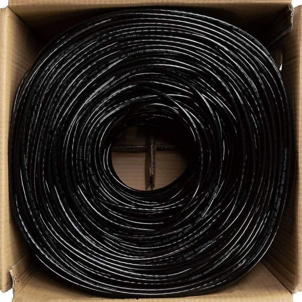 Real HD Câble Ethernet CAT5e 24 AWG CCA UTP non blindé pour réseau LAN en vrac facile à tirer - 305 m - Pour routeur, modem, PC, ordinateur portable, console de jeu, Smart TV, maison, bureau