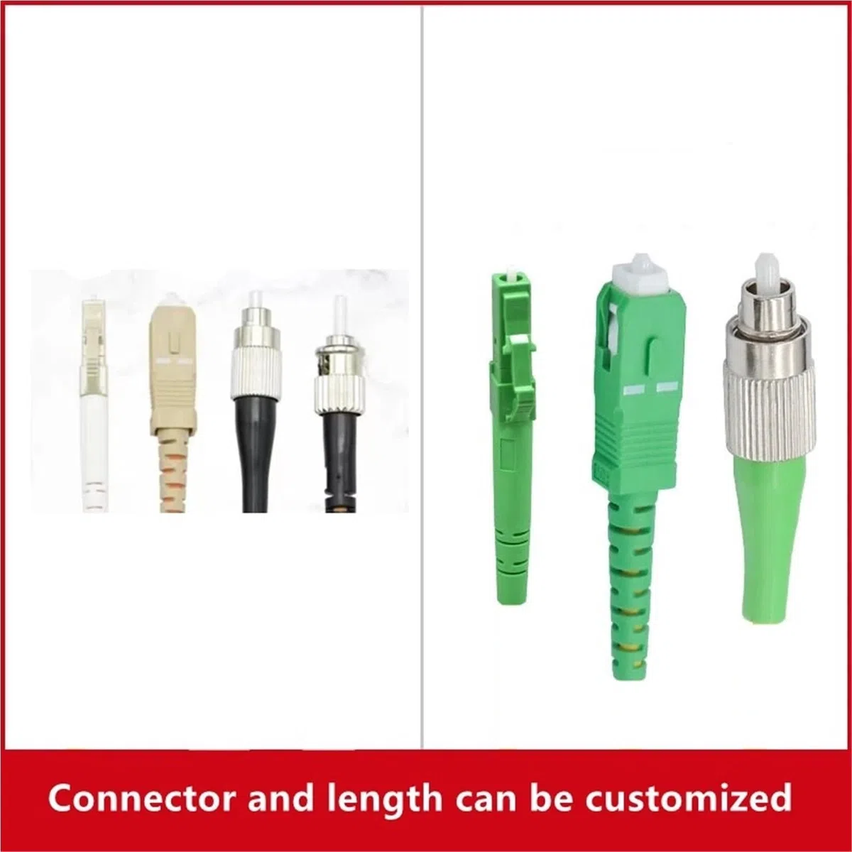 Pansrat Fibre Patchcord 150-300M 8 conducteurs OM1 OM2 MM 200M250M 8C SC LC FC STA Multimode Câble de raccordement optique à 8 fibres Ftth (300 m SC-SC OM1)