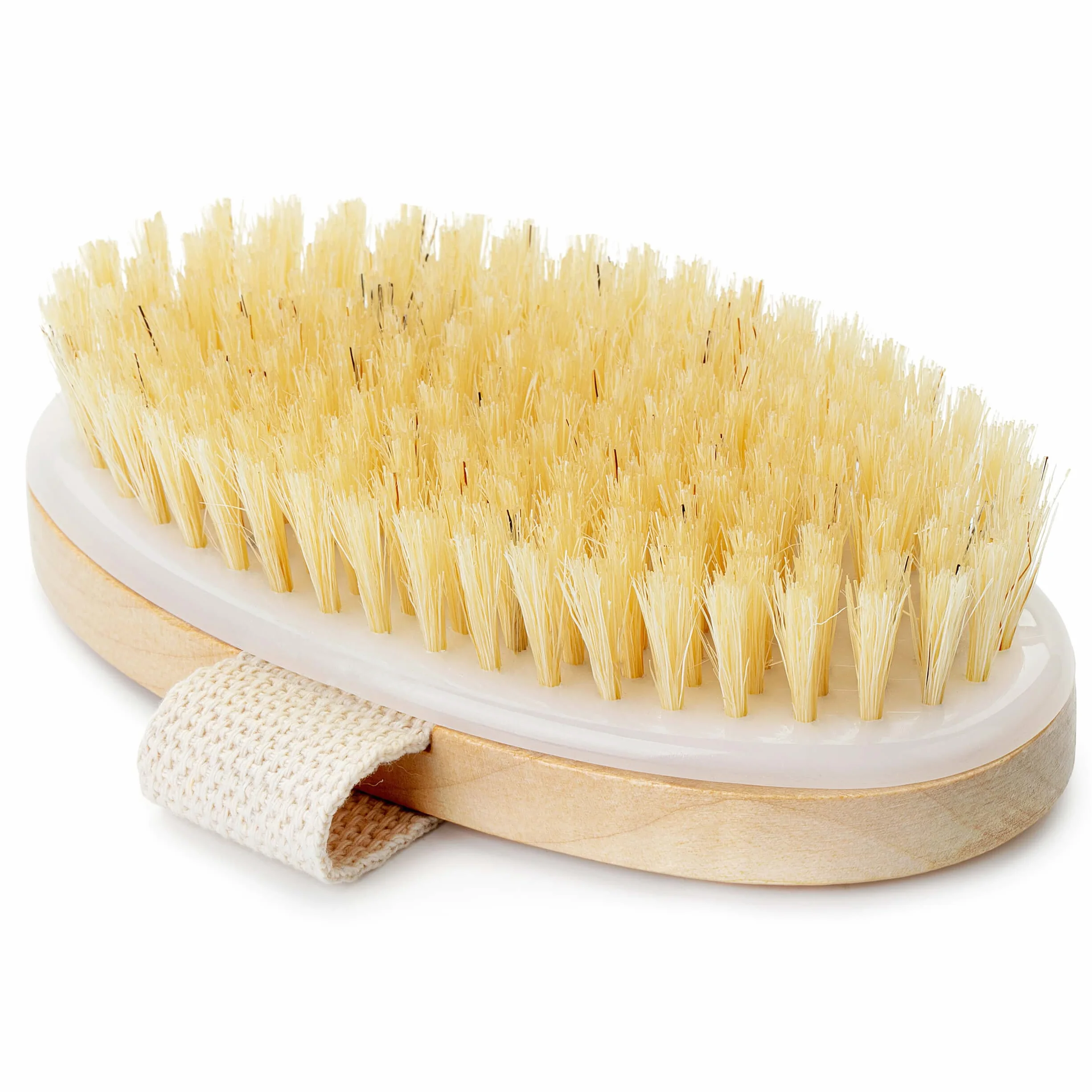 Brosse de brossage à sec pour le corps – Exfoliant bio et brosse de massage ovale