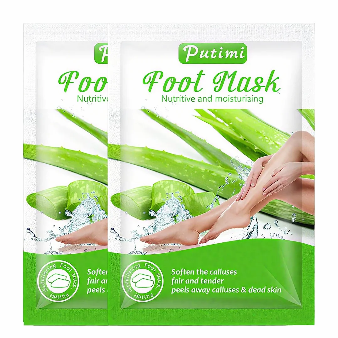 Masque Pied Peeling Exfoliant Aloe Vera 2 Paires Enlever Callosités