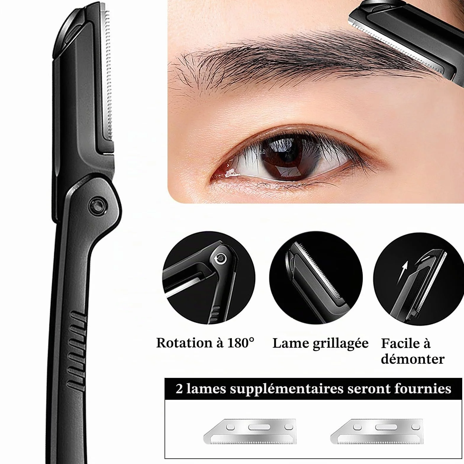 Kit de Coupe des Sourcils 11 Pcs - Outils Professionnels avec Pince à Épiler, Rasoir