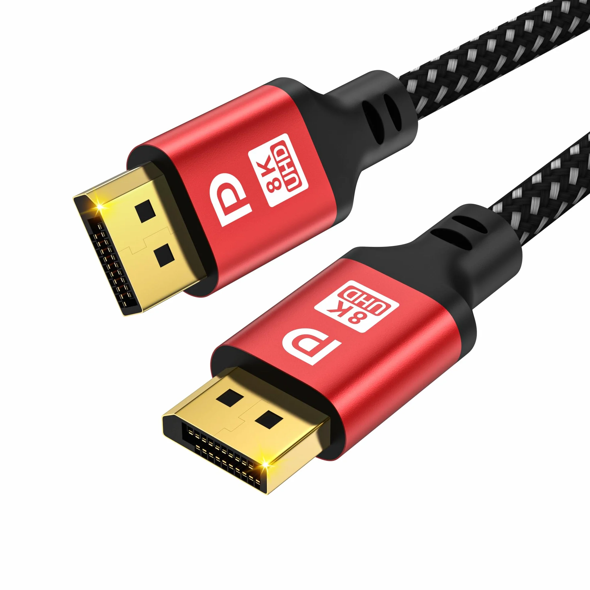 Câble DisplayPort 2.1 1m 16K 8K 4K@144Hz 40 Gbit/s pour Ordinateur Portable TV Gaming