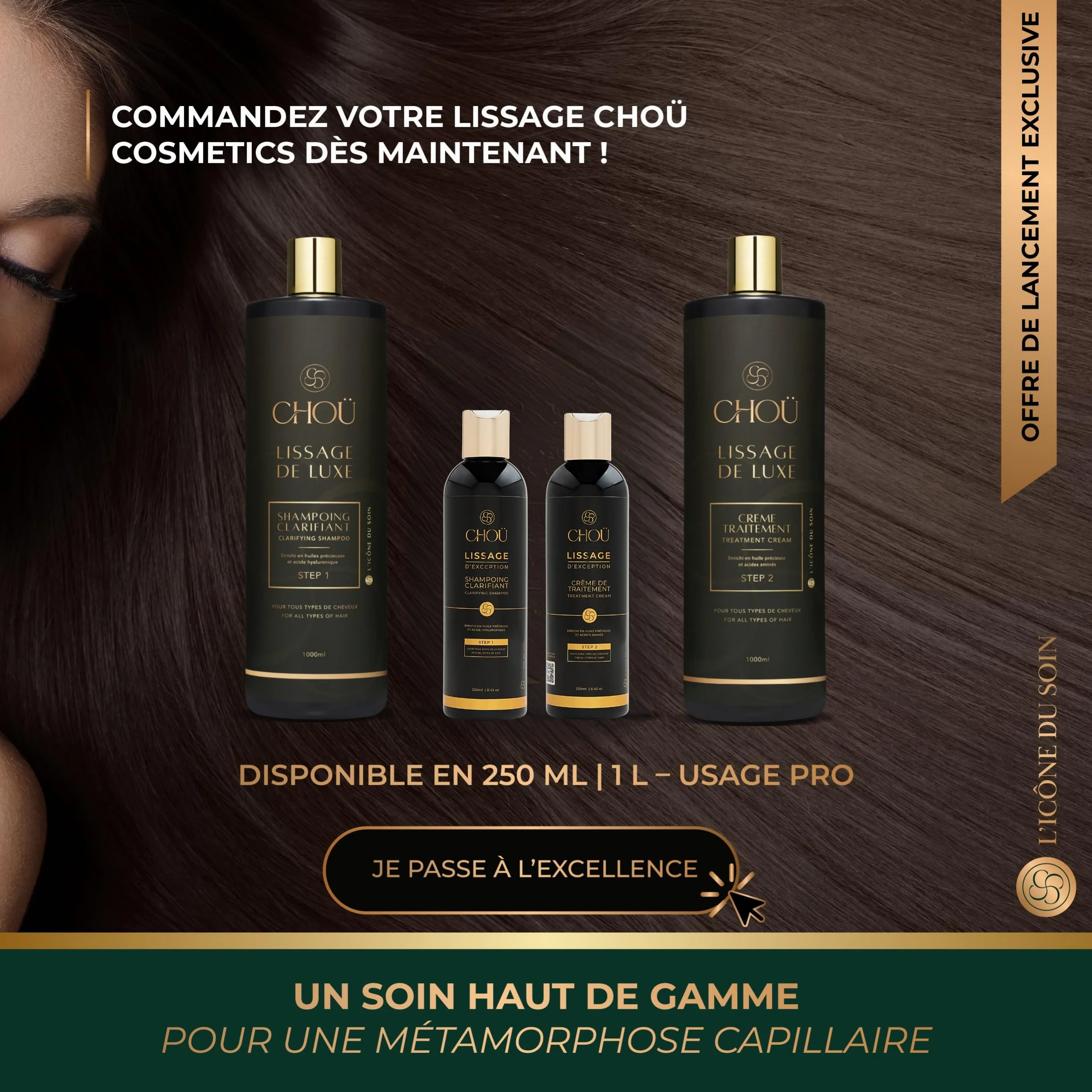 Kit professionnel lissage brésilien keratine premium 250ml sans formol 3-4 applications femmes enceintes enfants Fabriqué France