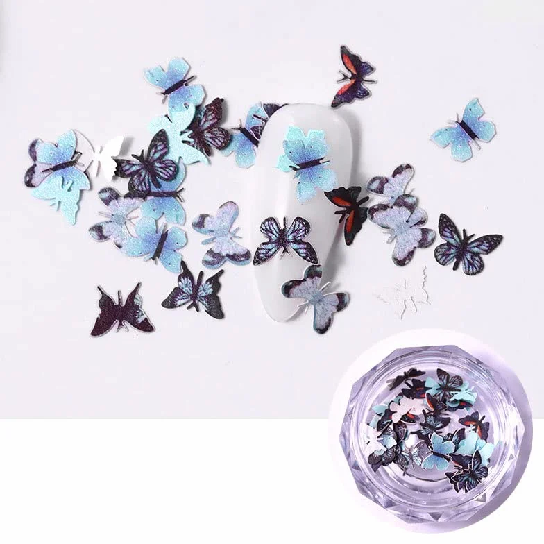 Flocons de bois 3D papillon décoration ongles