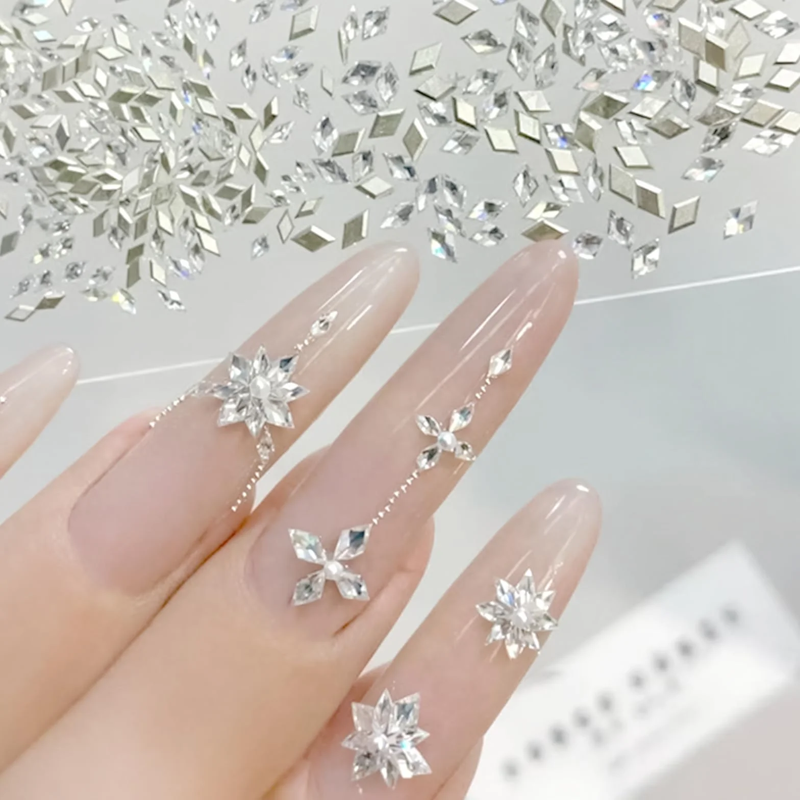 Strass 3D Ongles Nail Art - Cristal à Dos Plat 3mm, Rhinestones de Zircon Brillants pour Décoration