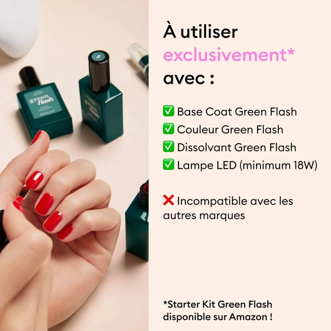 Manucurist Top Coat Green Flash™ Vernis Semi Permanent 12-free Vegan 84% Bio-Sourcés 15 ml