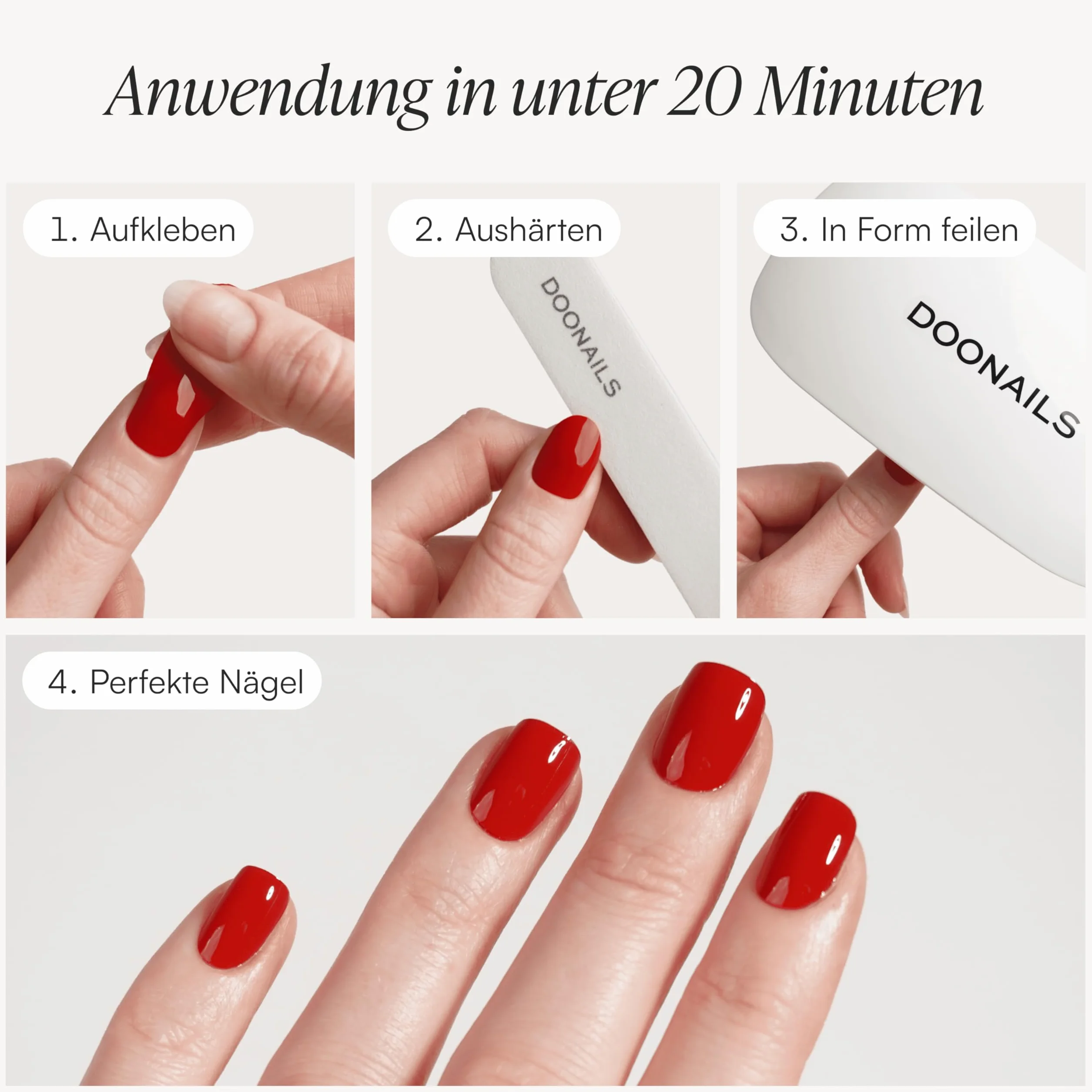 DOONAILS Feuilles Gel Bubblegum 20 bandelettes gel UV 9 tailles extra-longueur autocollants ongles UV 14 jours tenue