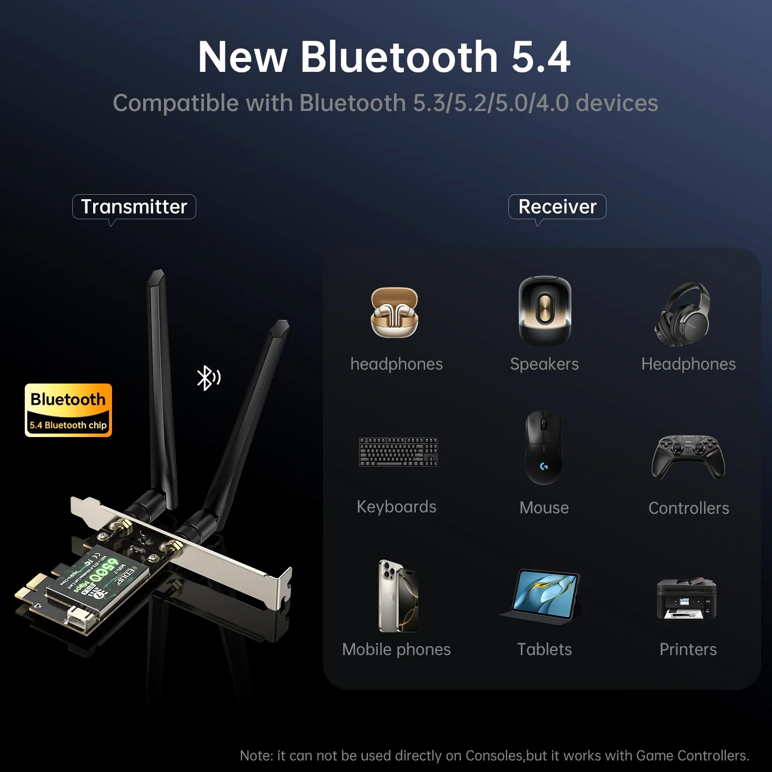 EDUP® Carte WiFi 7 PCIe BE6500 Tri-Bande, Bluetooth 5.4, PC Win 11 | Vitesse WiFi 7 BE6500 tri-bande, Bluetooth 5.4, technologie MLO, format PCIe x1, compatible PC Windows 11 et Linux 6.7+