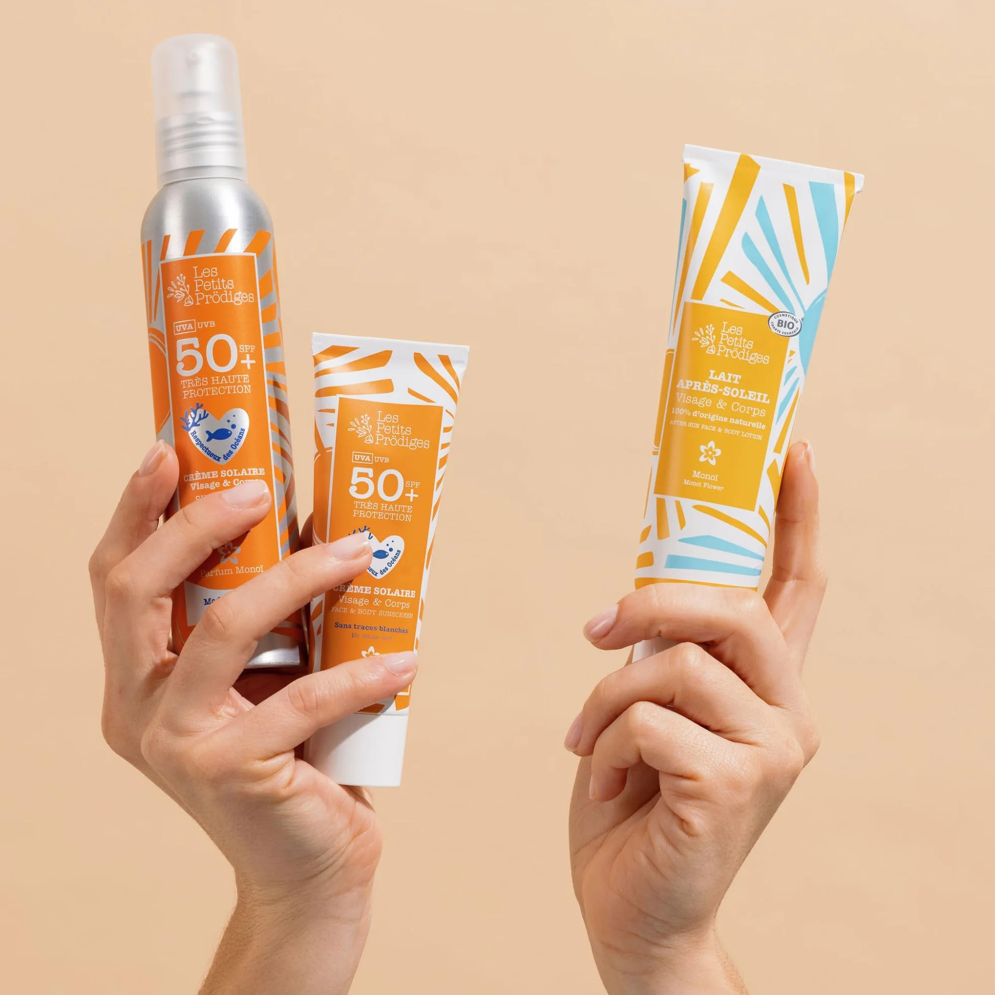 LES PETITS PRODIGES Lait Après Soleil Visage & Corps Senteur Monoï 100ml Bio Aloe Vera Tube Aluminium recyclable Fabriqué France