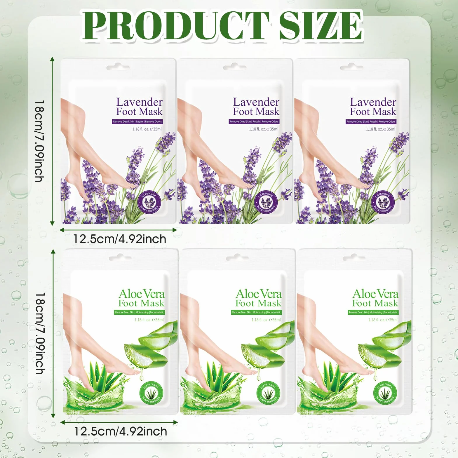 Masque Pieds Peeling Exfoliant 6 Paires pour Pieds Très Secs et Abîmés