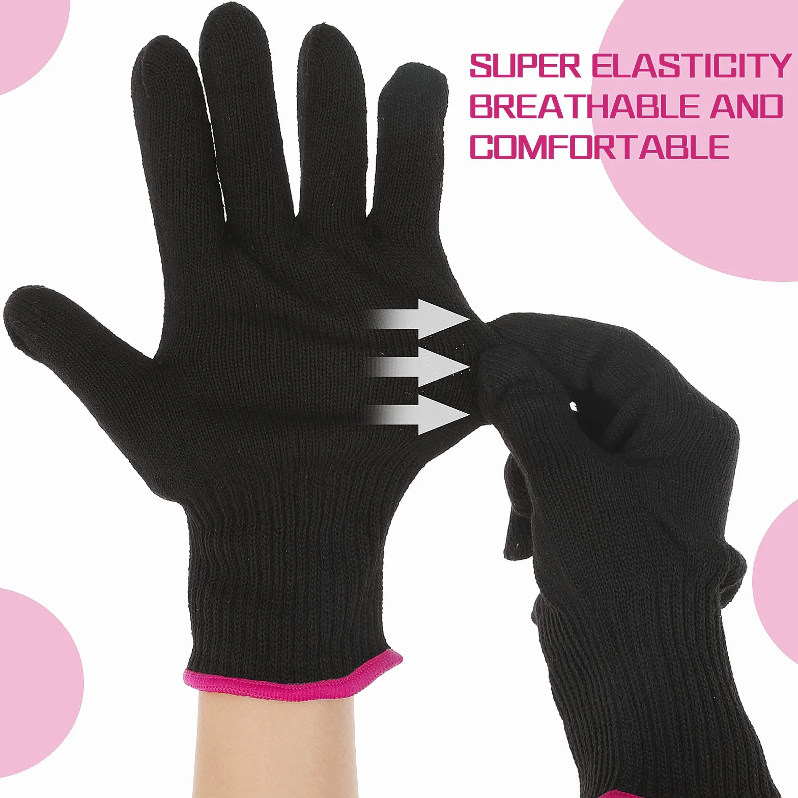 Gants de coiffage professionnels résistants à la chaleur pour fer à friser, lot de 2