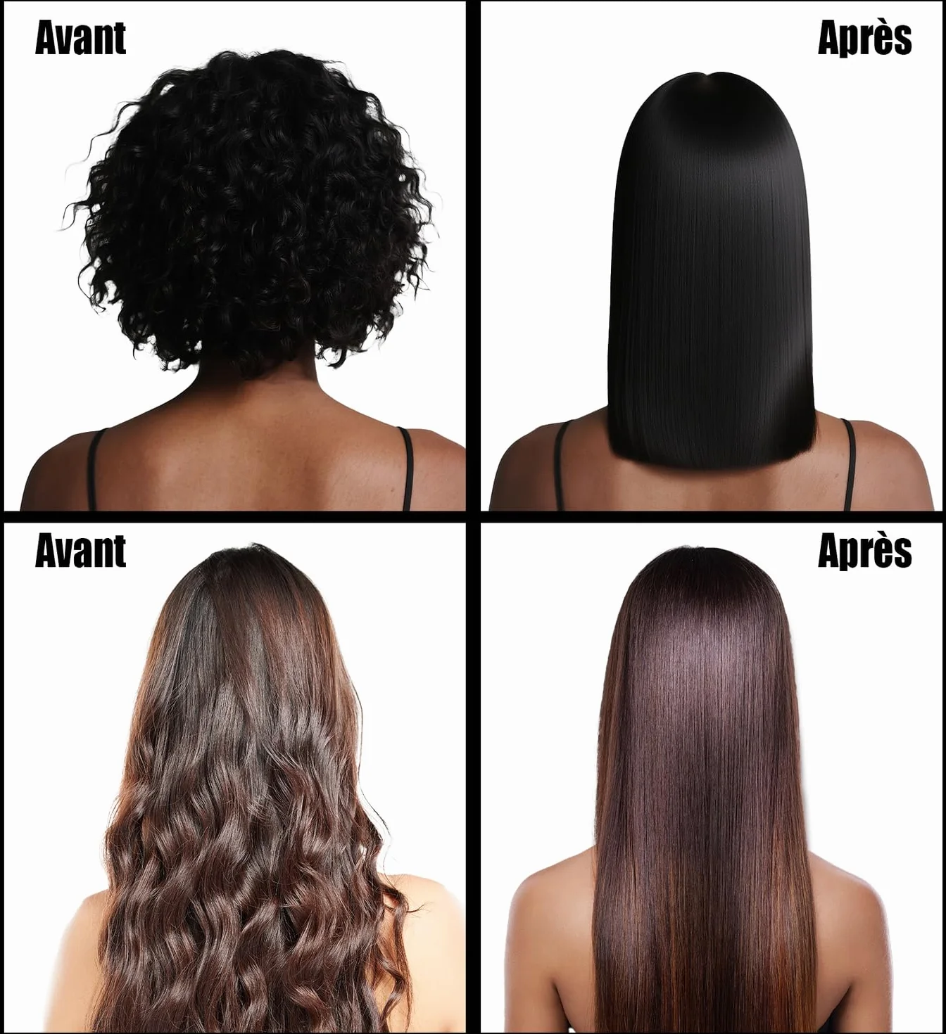 Lisseur Cheveux Professionnel Brosse Lissante 4 Températures 140-200°C Ions Négatifs Or