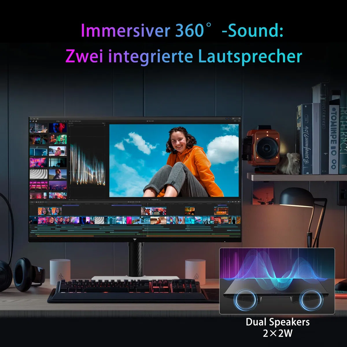 KTC 27'' Ecran PC Gamer, QHD (2560x1440), 210Hz, 1ms GTG, Fast IPS, Adaptive Sync, Moniteur Gaming, HDR400, 131% sRGB, Écran Blanc, Haut-parleurs intégrés, VESA 100x100, DP1.4/HDMI 2.0, H27T6