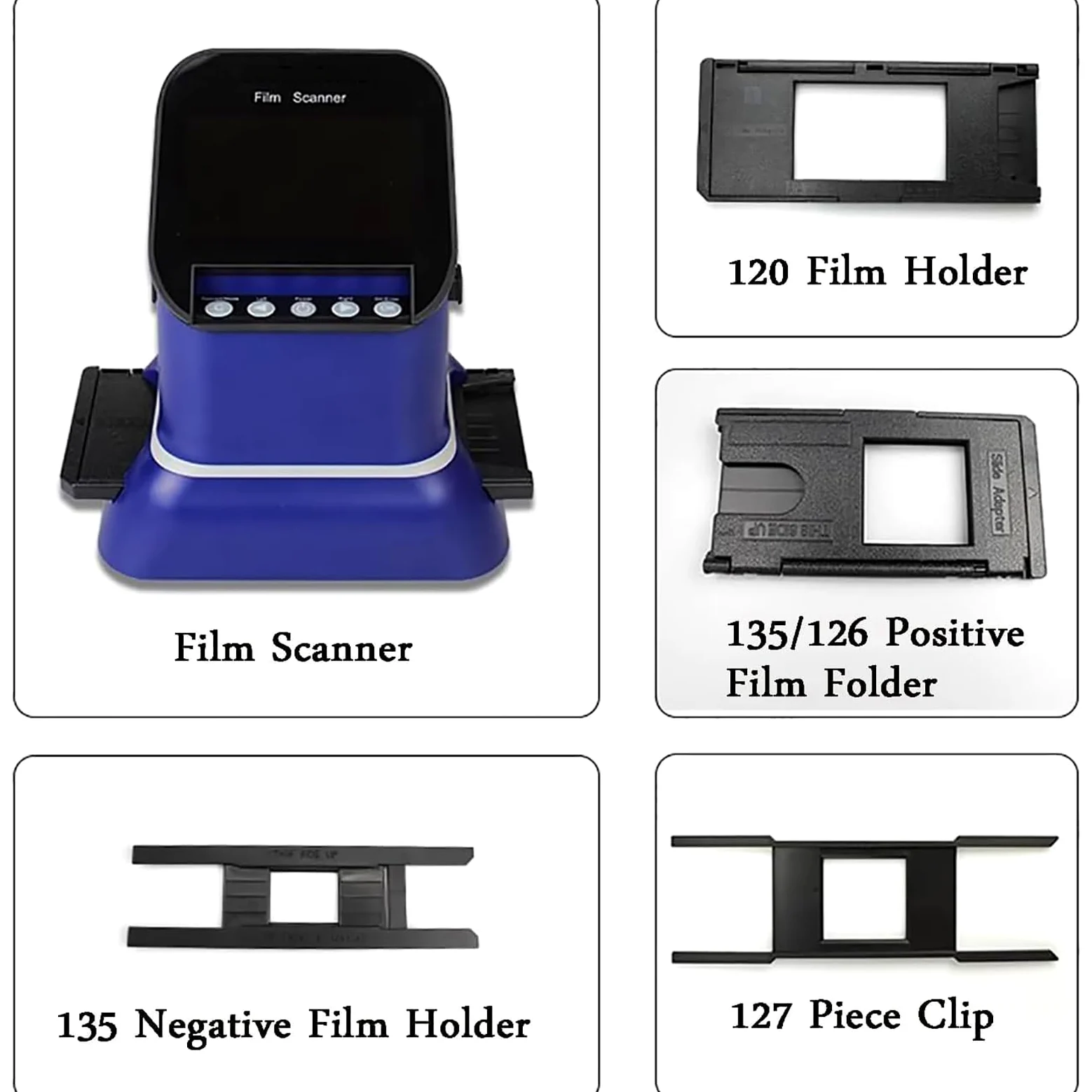 Scanner de film numérique portable et diapositives, convertit 35 mm, 135, 126, 127 négatifs et diapositives en JPEG numérique, numérisation rapide