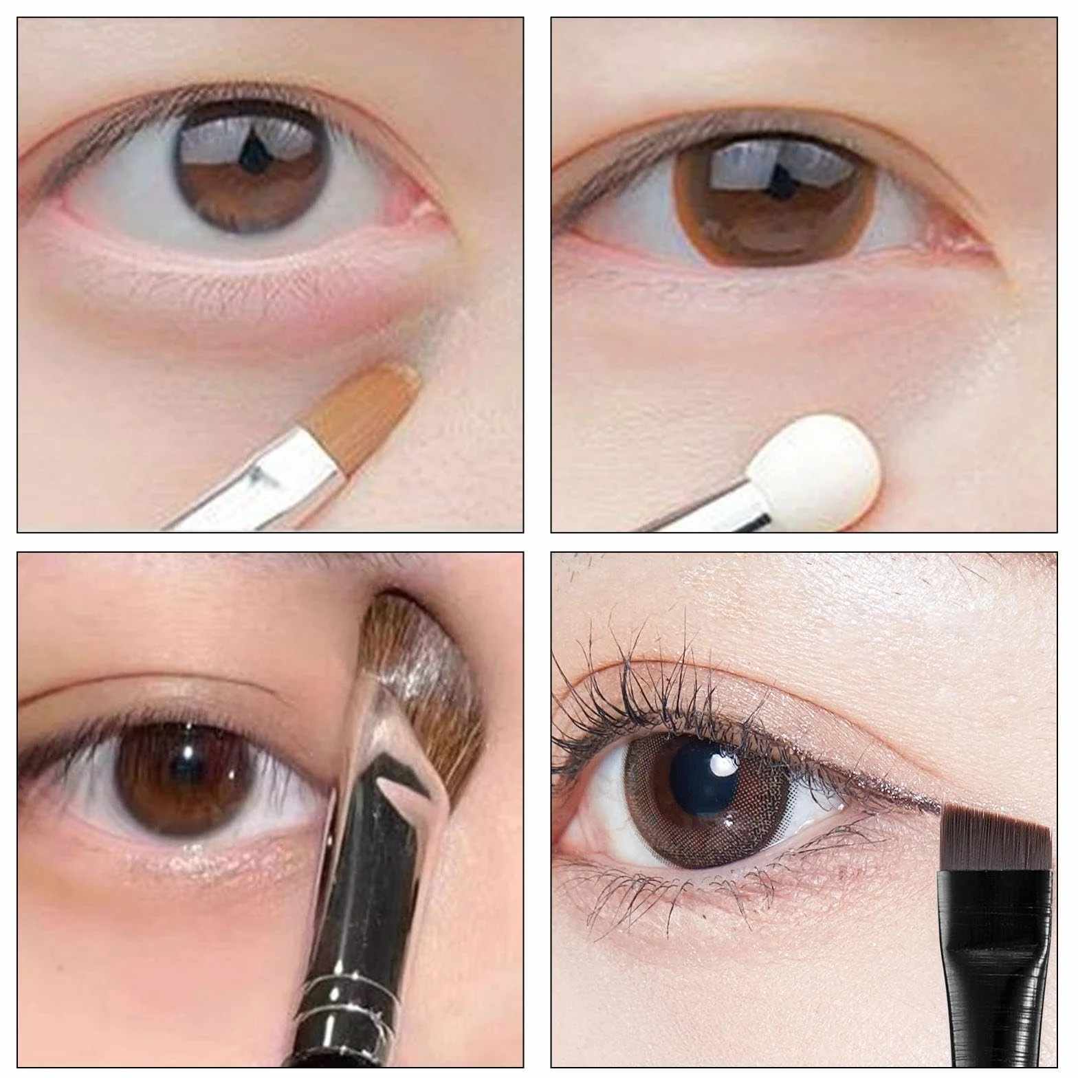 Pinceaux De Maquillage Professionnels, Ensemble Anti-Cernes Pour Eye-Liner, Poils En Fibres Synthétiques