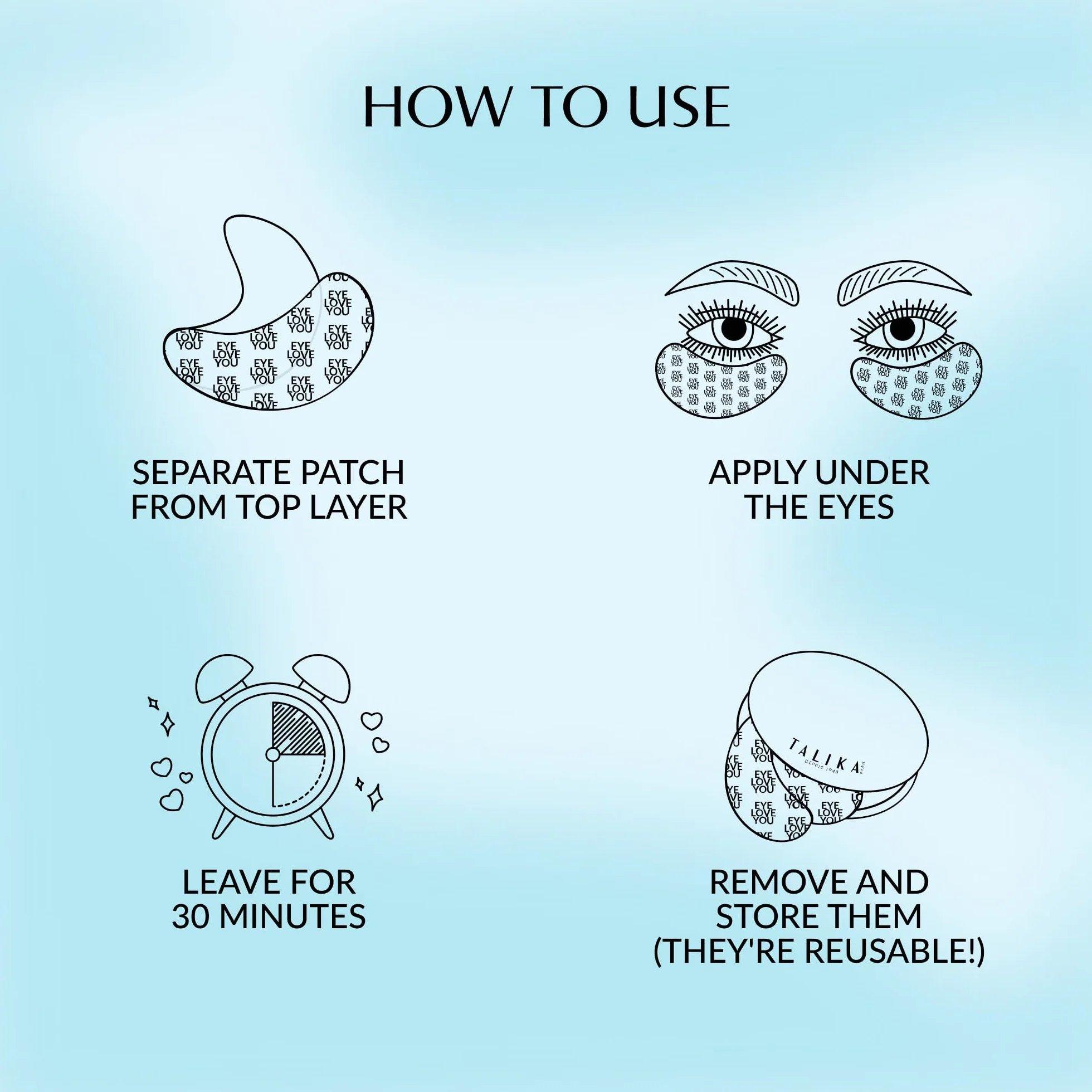 TALIKA Eye Therapy Patch Anti Cernes & Poches Réutilisable Soin Yeux Fatigués 6 paires