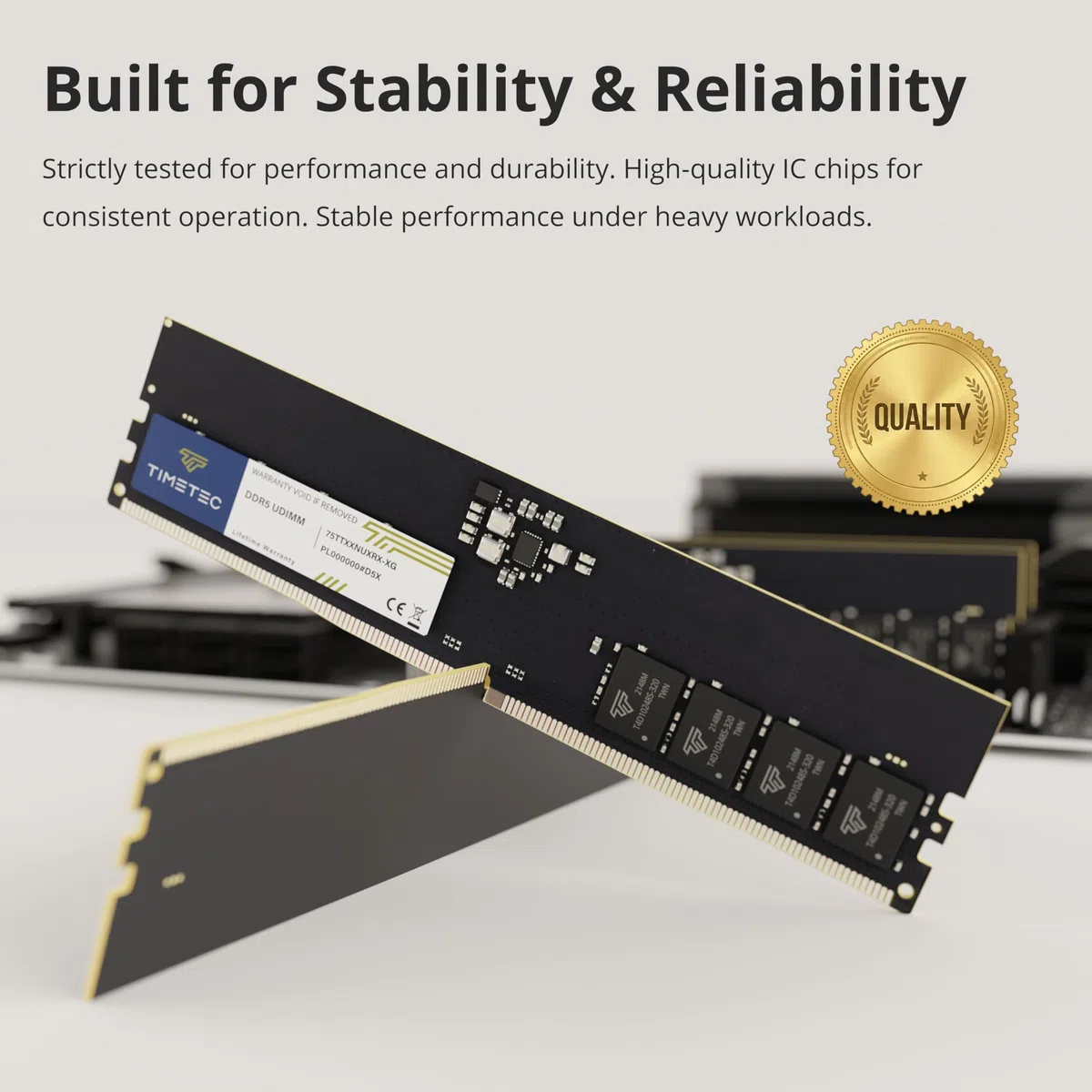 Timetec Kit de mémoire RAM pour ordinateur de bureau 32 Go (2 x 16 Go) DDR5 5600 MHz PC5-44800 Unbuffered Non-ECC 1.1V CL46 1Rx8 Sinlge Rank 288 broches UDIMM